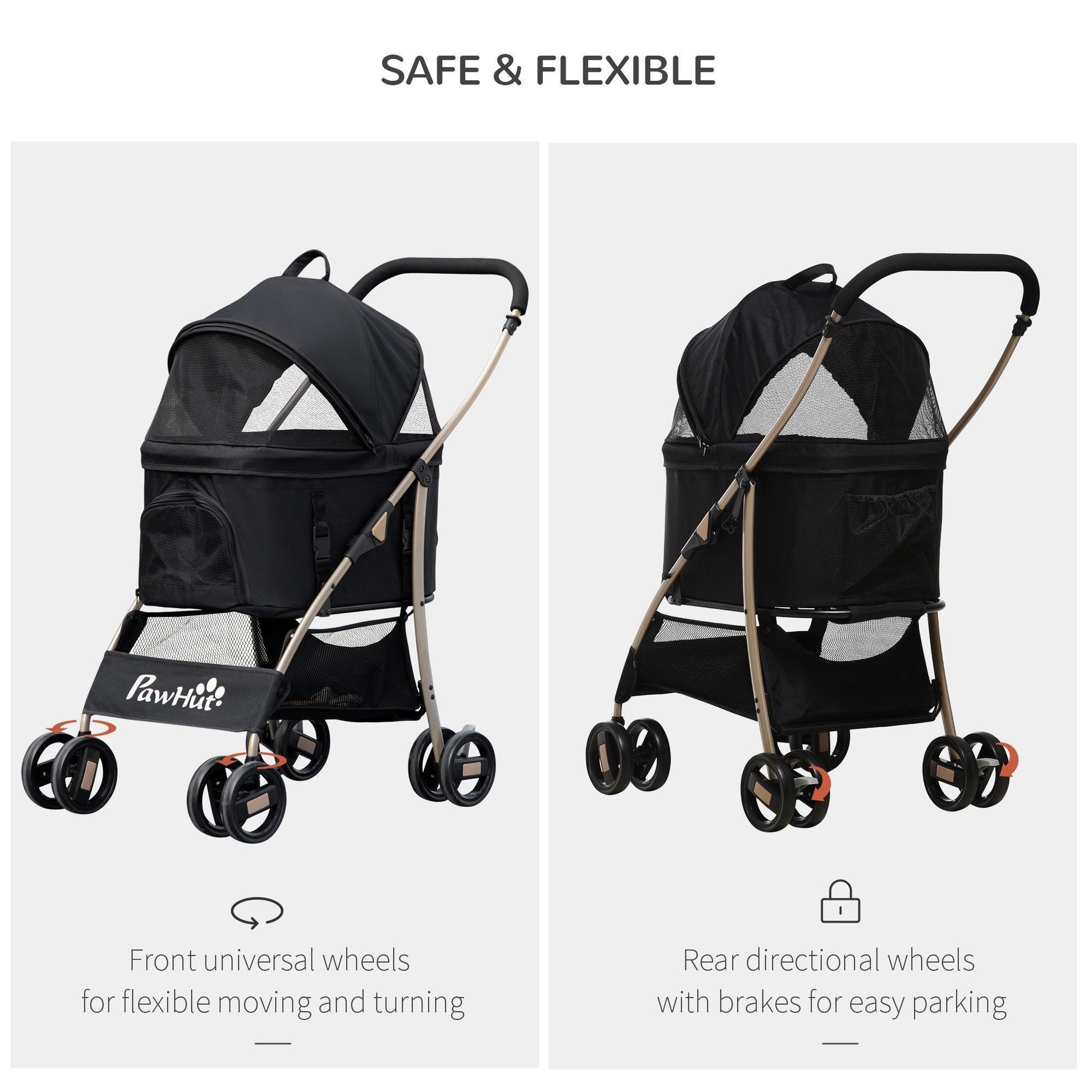 PawHut Detachable Pet Stroller: Convenient & Compact - ALL4U RETAILER LTD