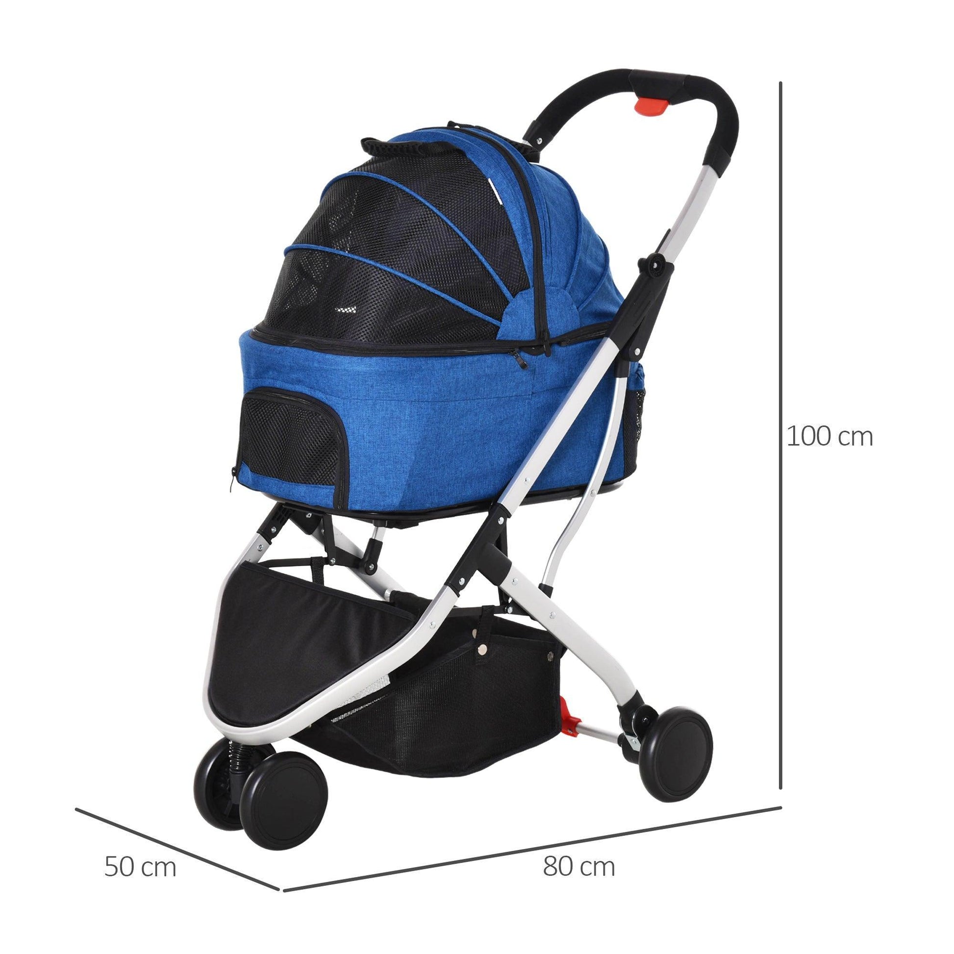 PawHut Detachable Pet Stroller - Travel Carriage - ALL4U RETAILER LTD