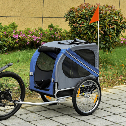 PawHut Dog Bike Trailer - Foldable Pet Carrier - ALL4U RETAILER LTD
