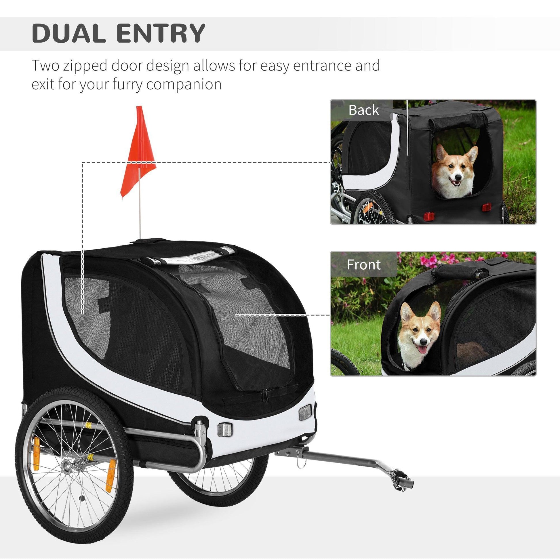 PawHut Pet Bicycle Trailer: Water Resistant & Stylish - ALL4U RETAILER LTD