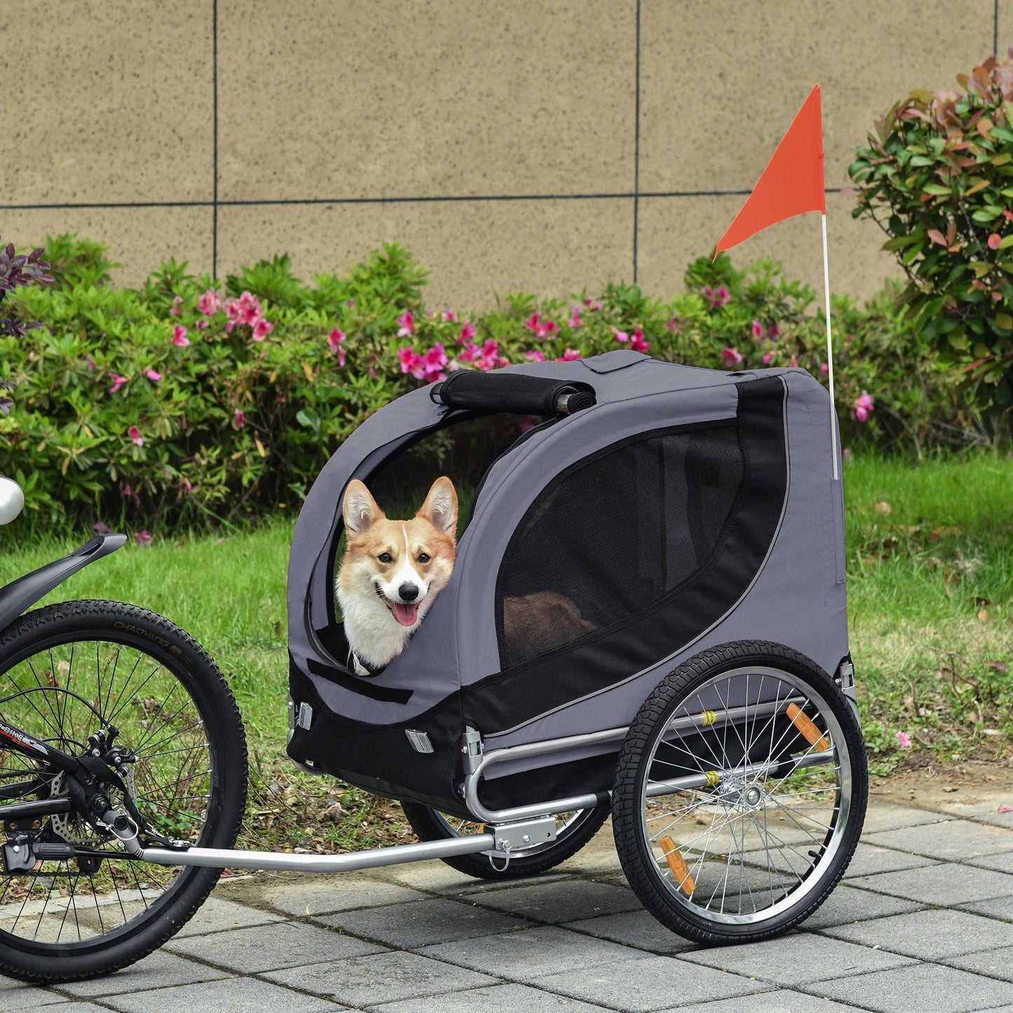 PawHut Dog Bike Trailer - Travel Ready - ALL4U RETAILER LTD