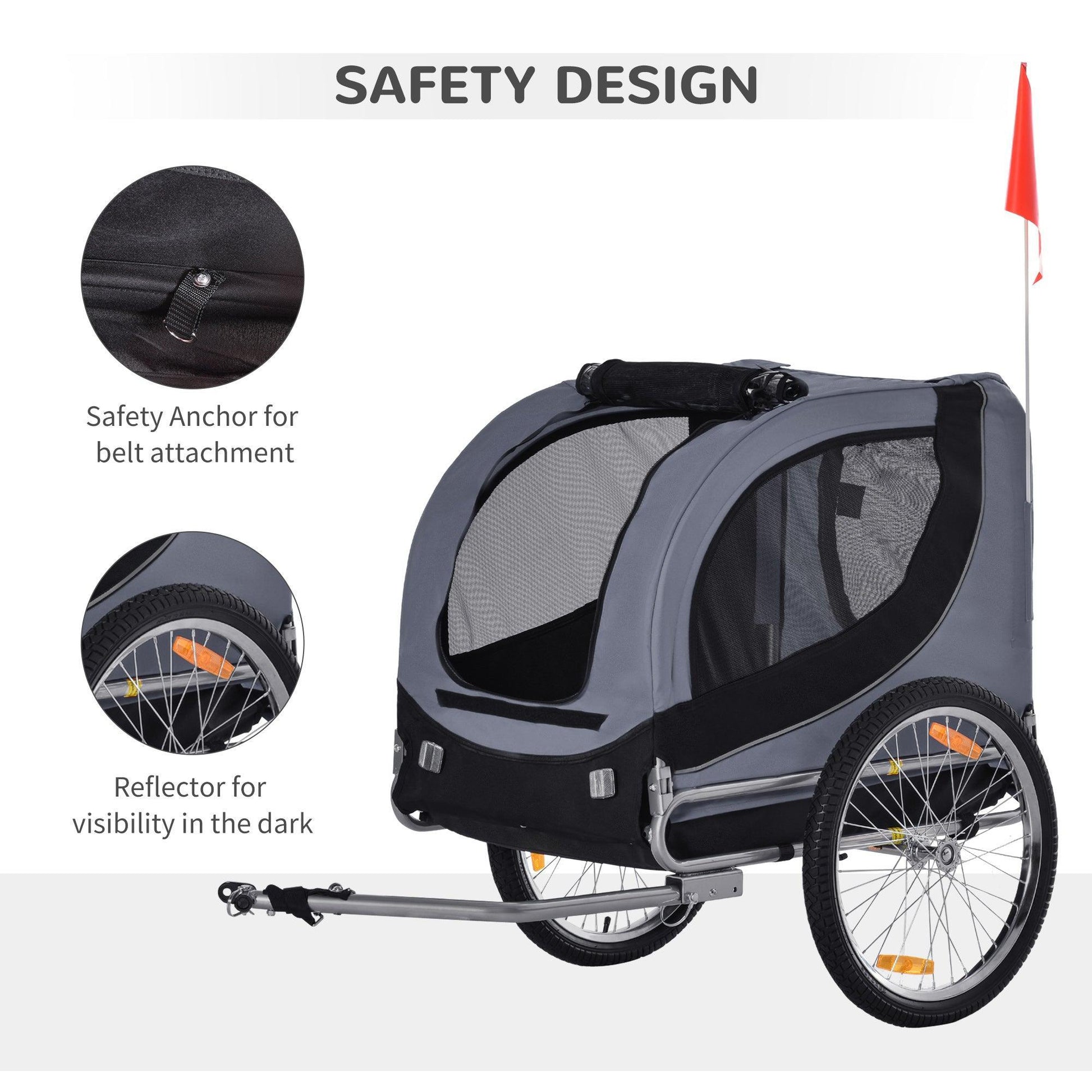 PawHut Dog Bike Trailer - Travel Ready - ALL4U RETAILER LTD