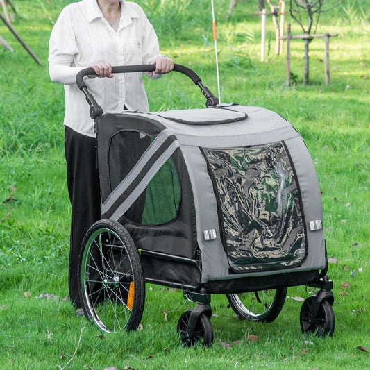 PawHut Dog Bike Trailer - Travel with Ease - ALL4U RETAILER LTD