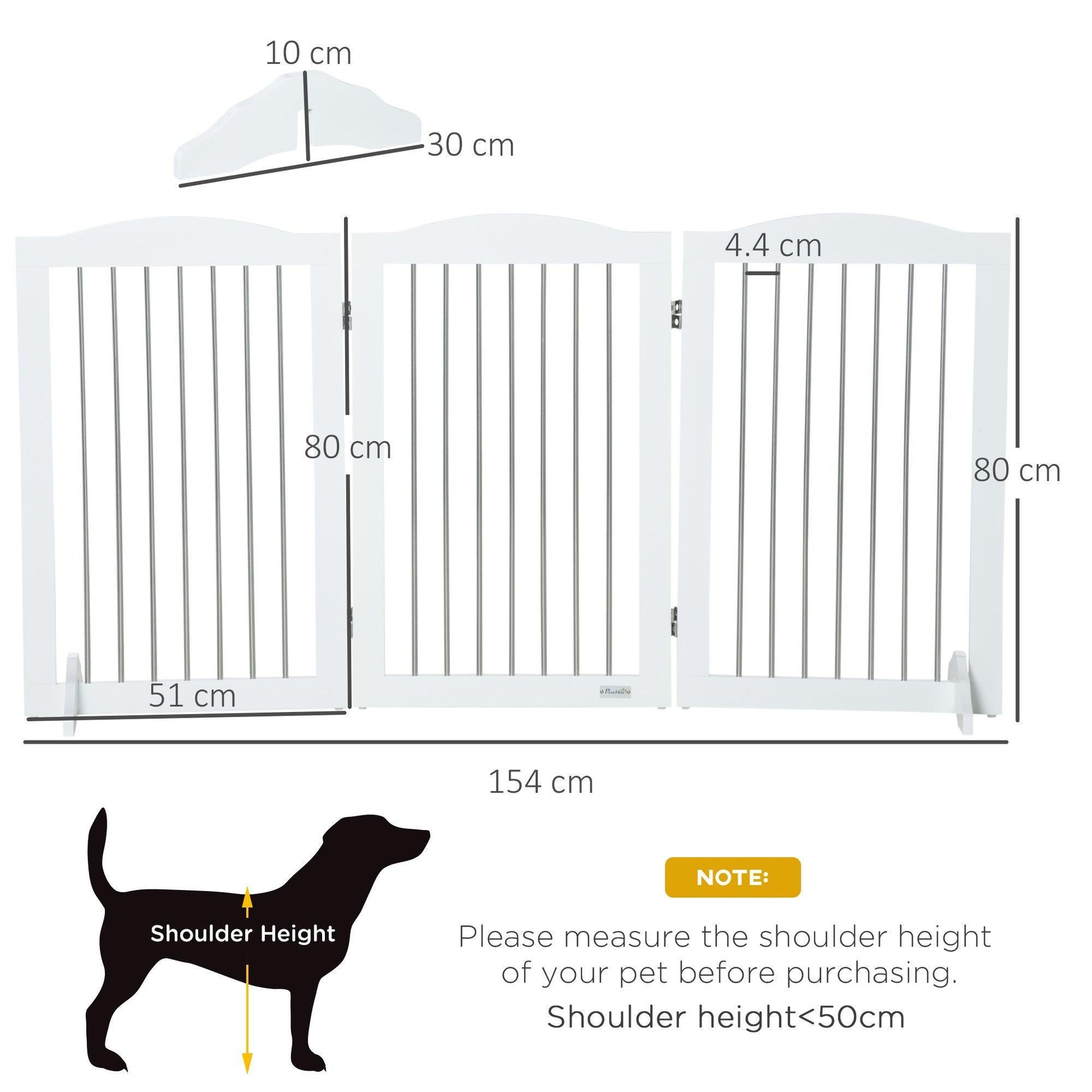 PawHut Dog Gate - Simple & Foldable for Doorways, Stairs - ALL4U RETAILER LTD