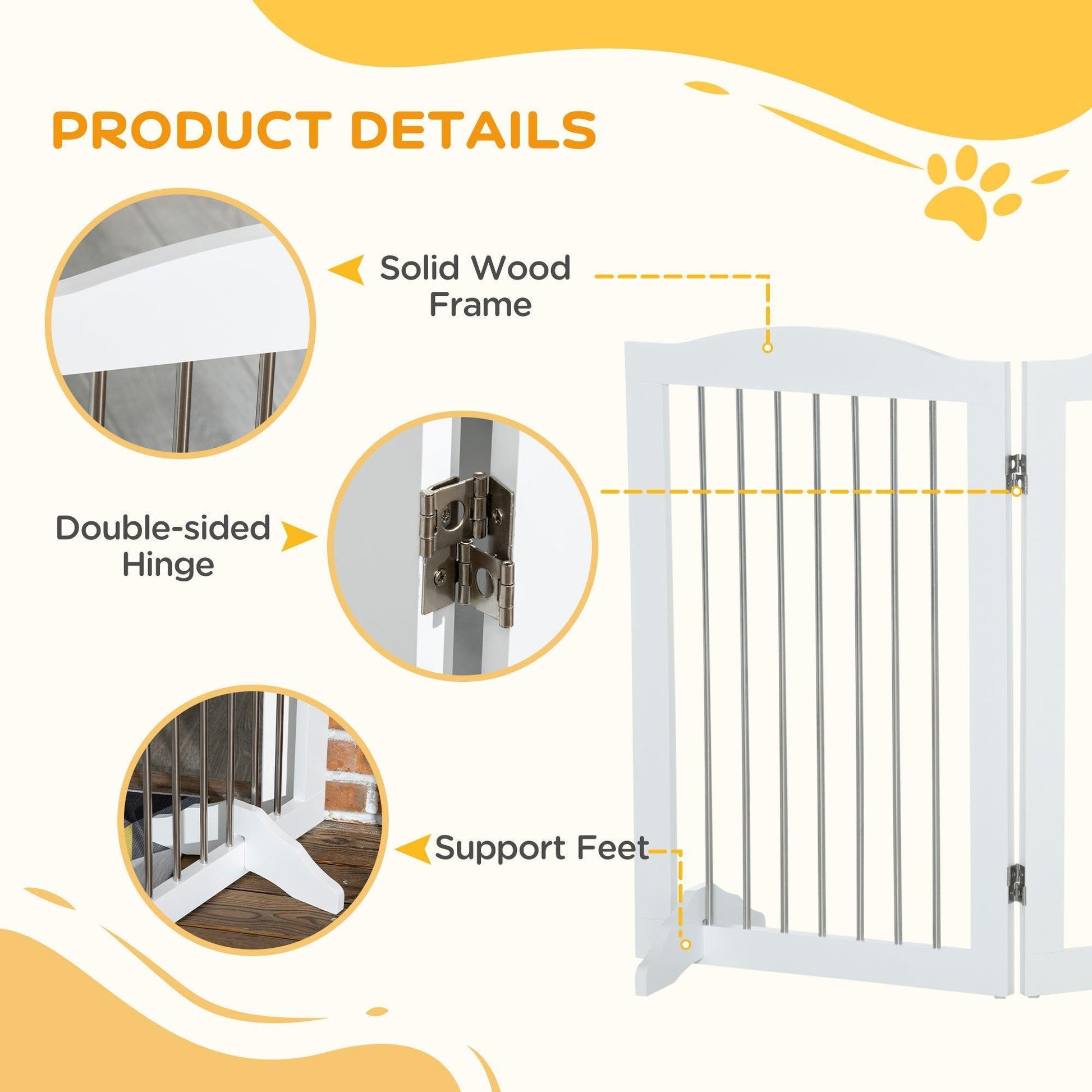 PawHut Dog Gate - Simple & Foldable for Doorways, Stairs - ALL4U RETAILER LTD