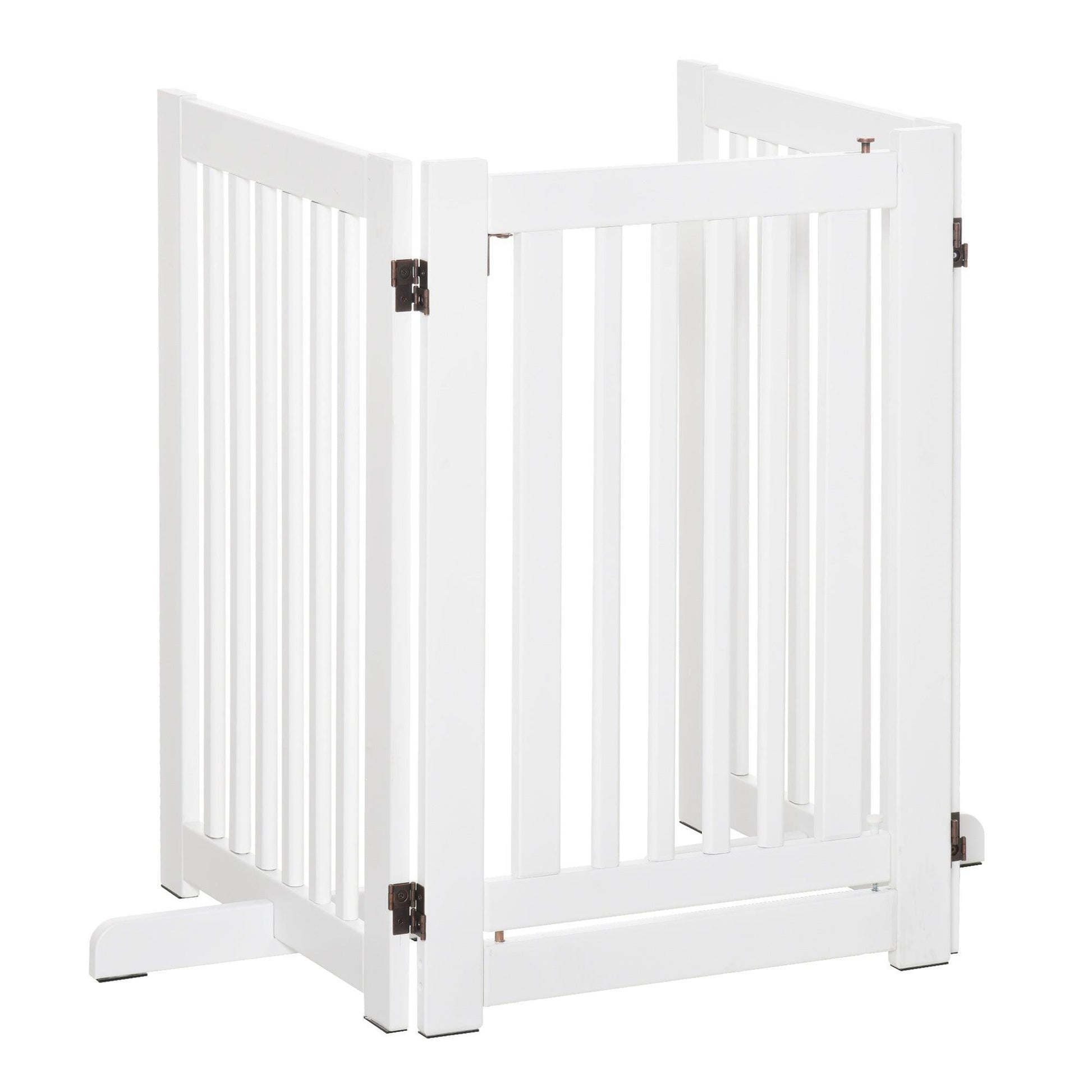 PawHut Freestanding Pet Barrier Fence - White - ALL4U RETAILER LTD