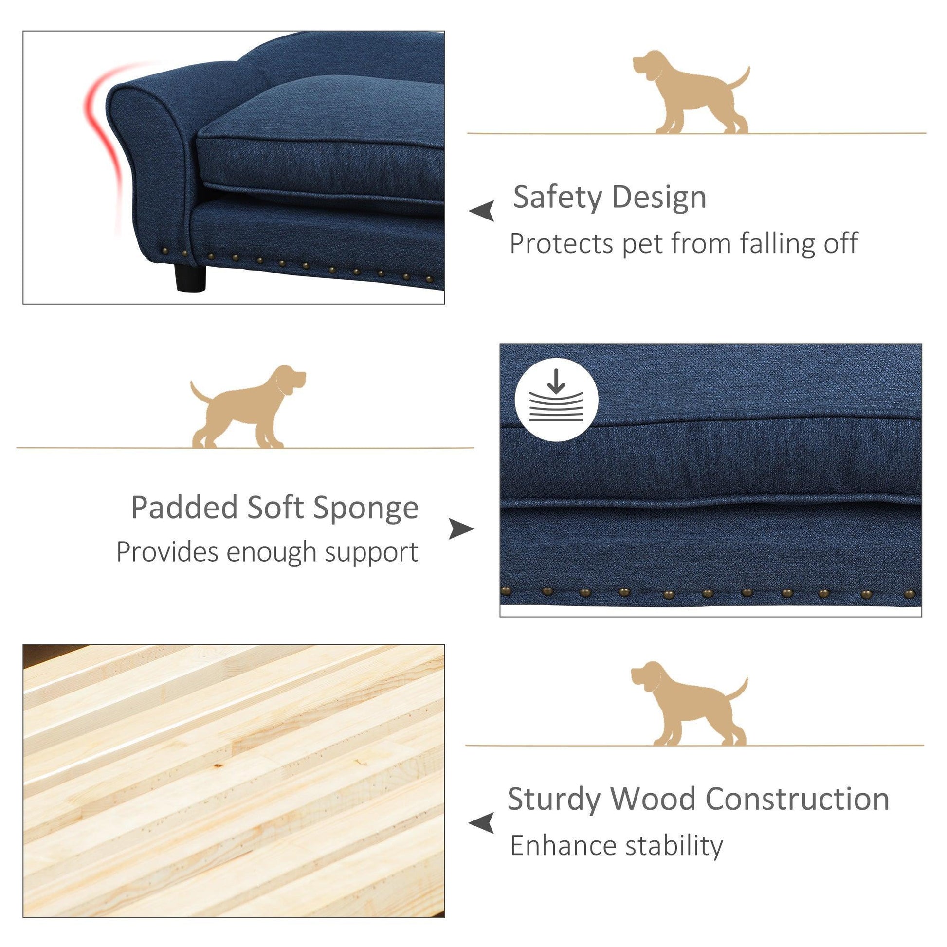 PawHut Dog Sofa: Comfy Pet Chair with Washable Cover - ALL4U RETAILER LTD