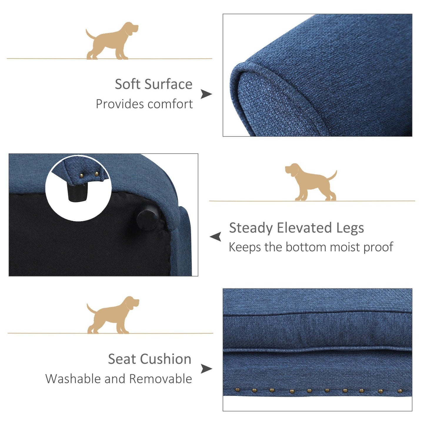 PawHut Dog Sofa: Comfy Pet Chair with Washable Cover - ALL4U RETAILER LTD