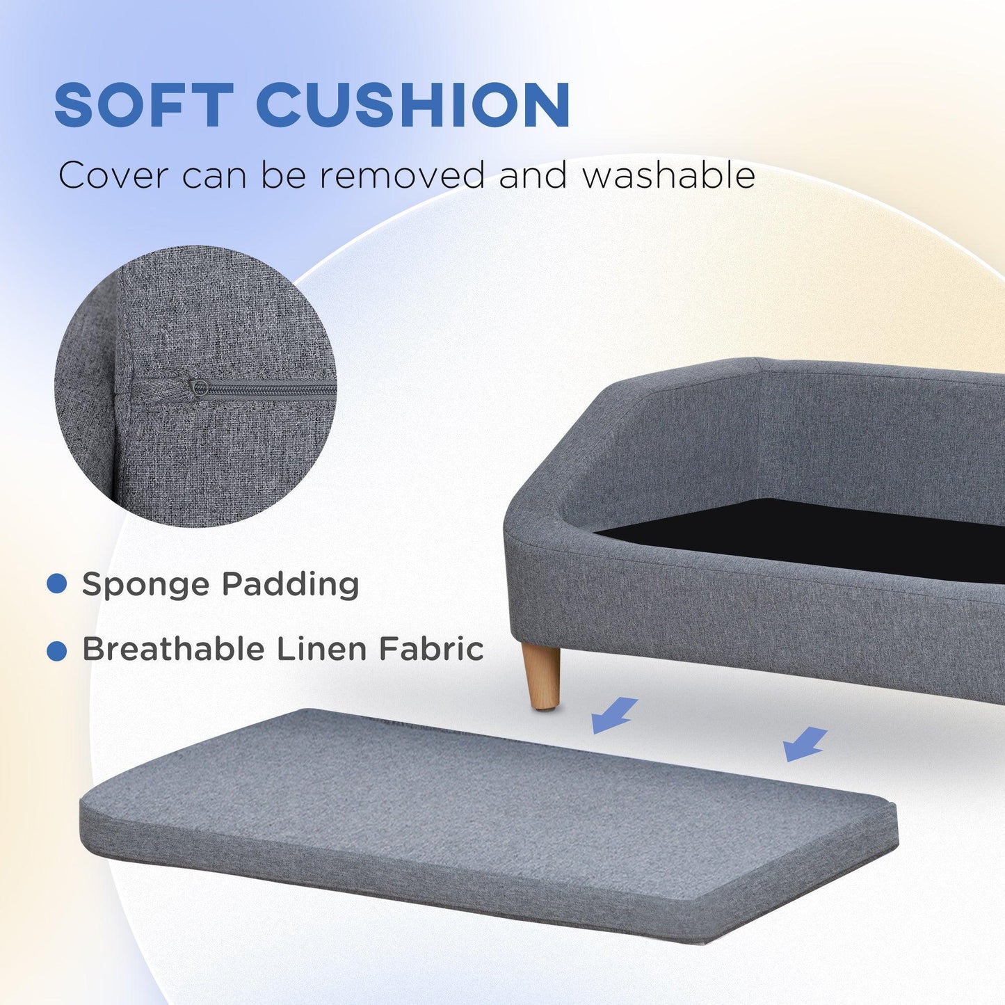 PawHut Dog Sofa: Cozy & Washable Bed for Dogs - ALL4U RETAILER LTD