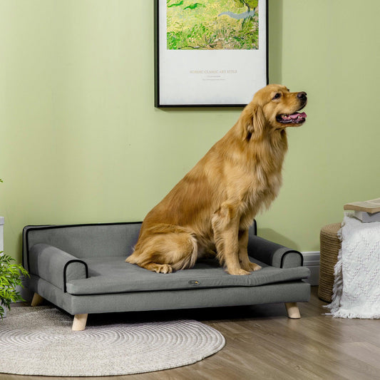 PawHut Dog Sofa - Grey, Large, Water-resistant - ALL4U RETAILER LTD