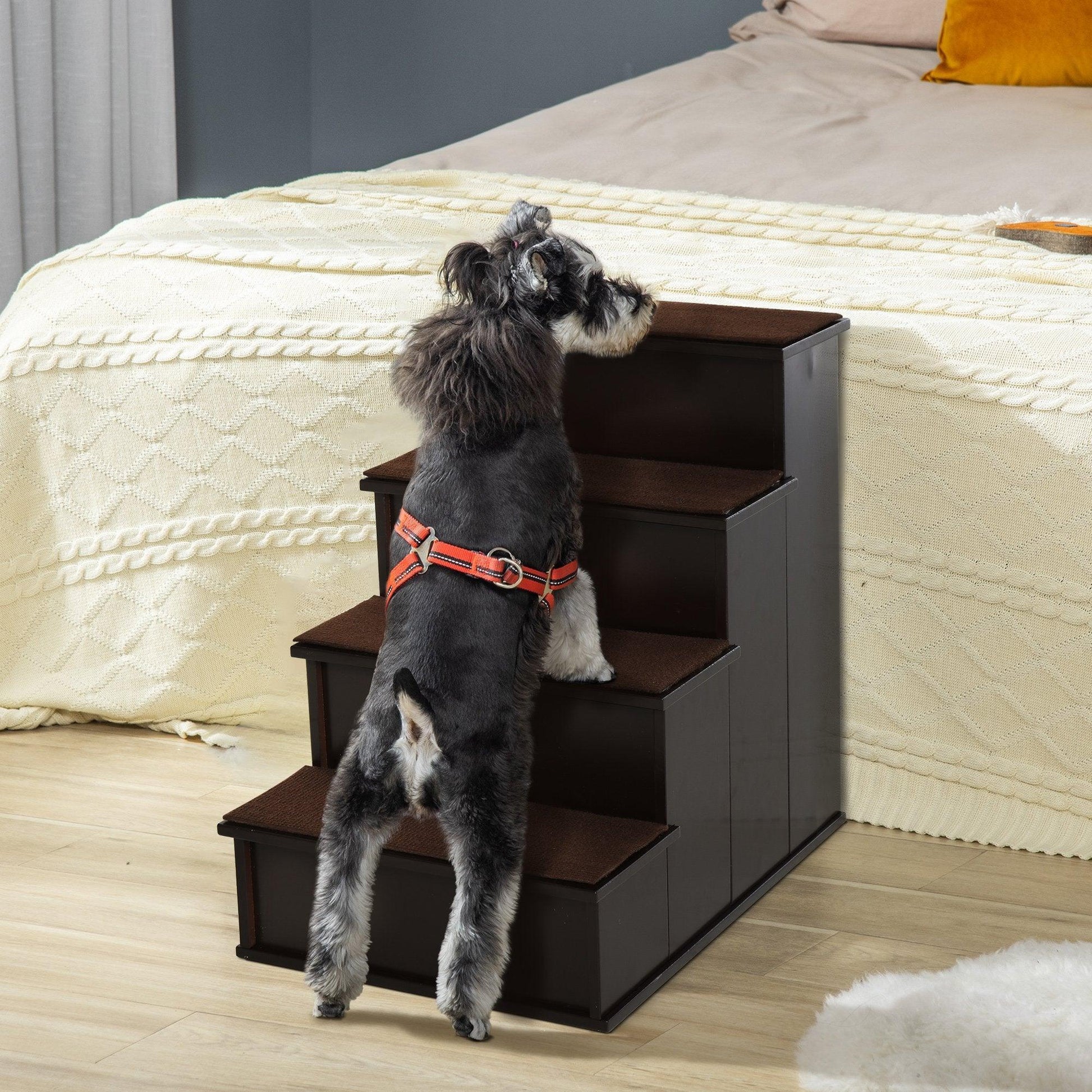 PawHut Dog Stairs: Comfy & Non-Slip Ramp for Bed or Couch - ALL4U RETAILER LTD