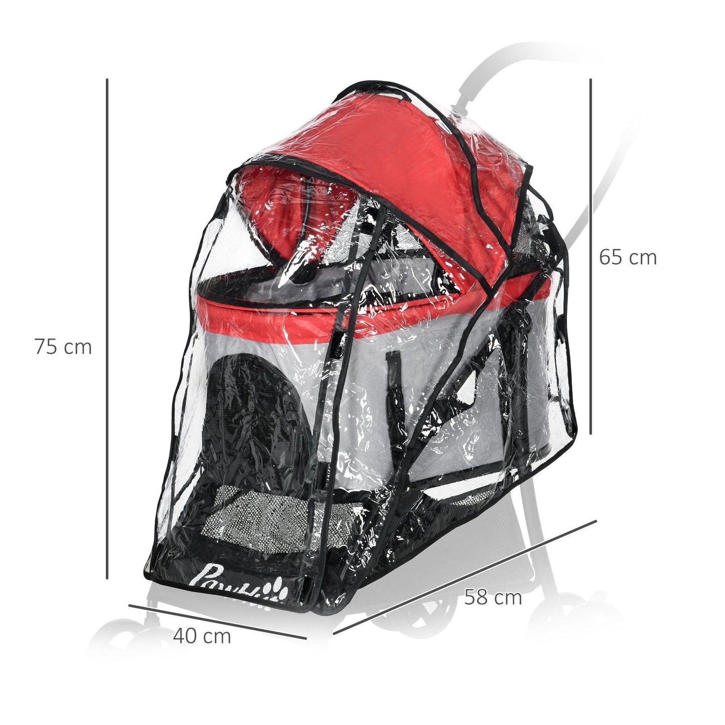 PawHut Dog Stroller Rain Cover - Waterproof Pram Shield - ALL4U RETAILER LTD