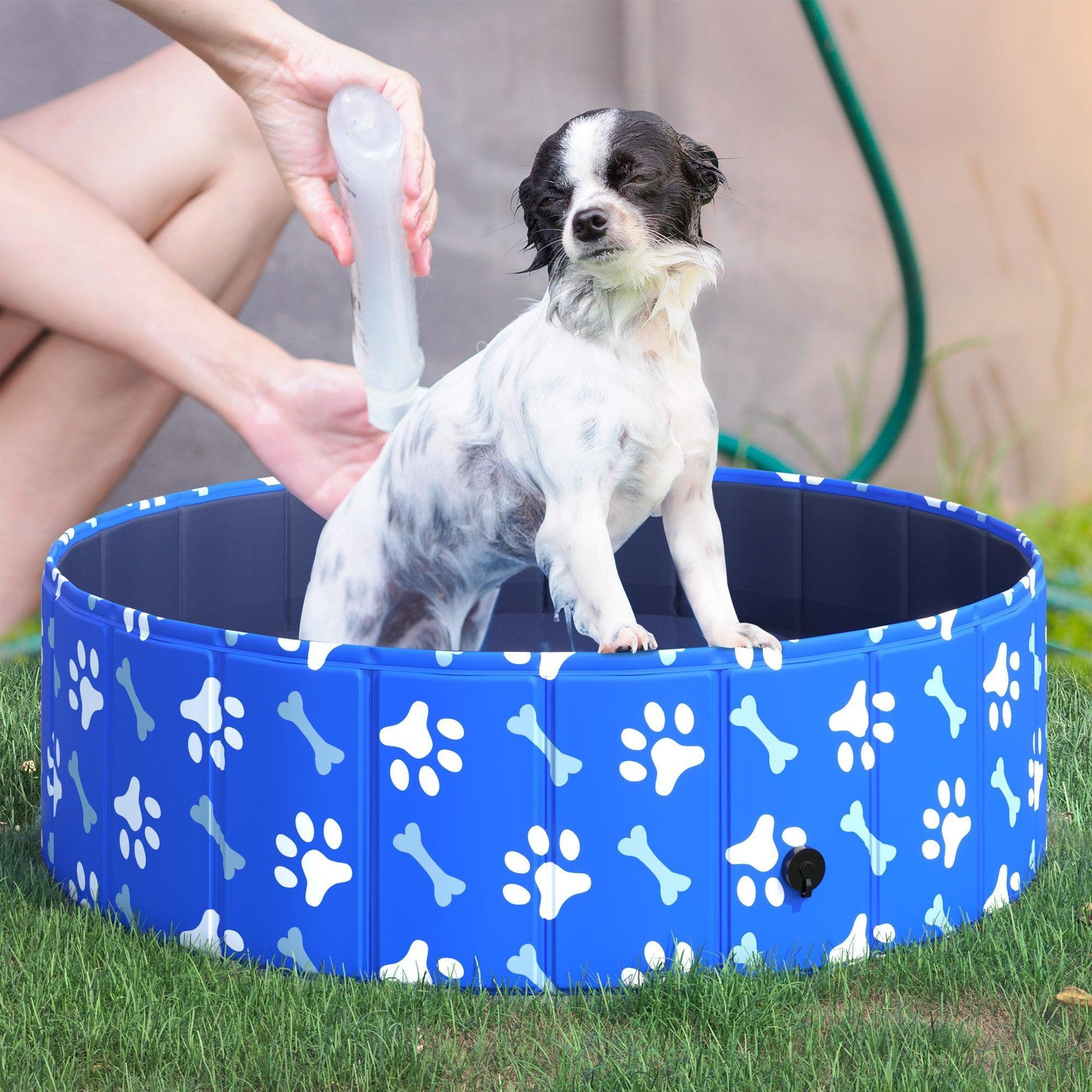 PawHut Dog Swimming Pool - Portable Pet Bathing Tub - ALL4U RETAILER LTD