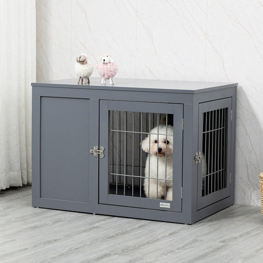 PawHut Double-Door Dog Crate: Stylish & Functional - ALL4U RETAILER LTD