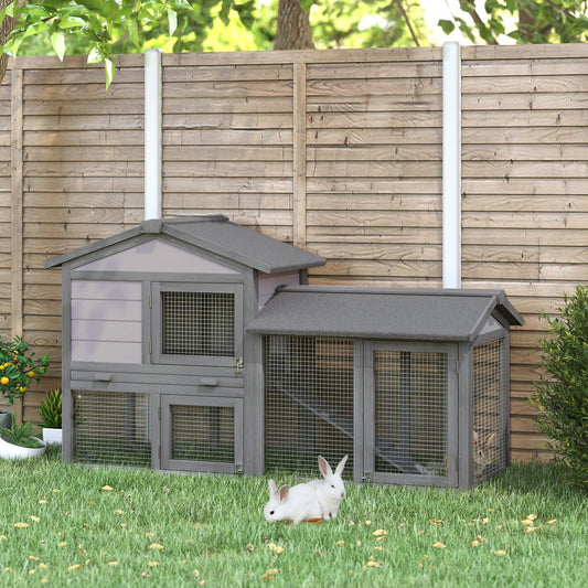 PawHut Double Tier Small Animal House with Ramp - ALL4U RETAILER LTD