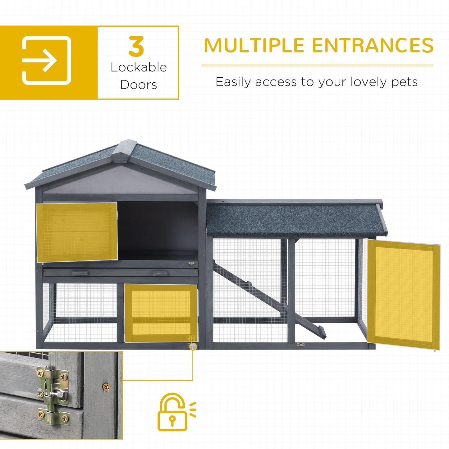 PawHut Double Tier Small Animal House with Ramp - ALL4U RETAILER LTD