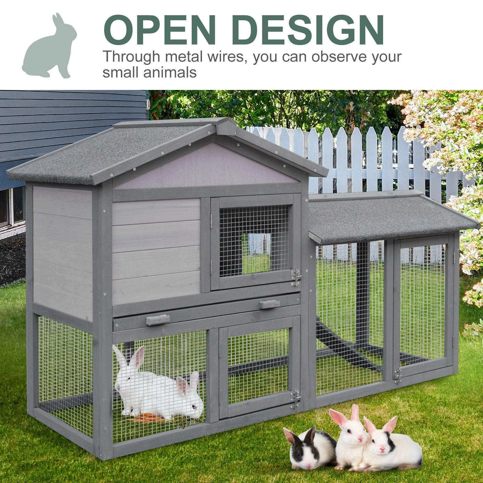 PawHut Double Tier Small Animal House with Ramp - ALL4U RETAILER LTD