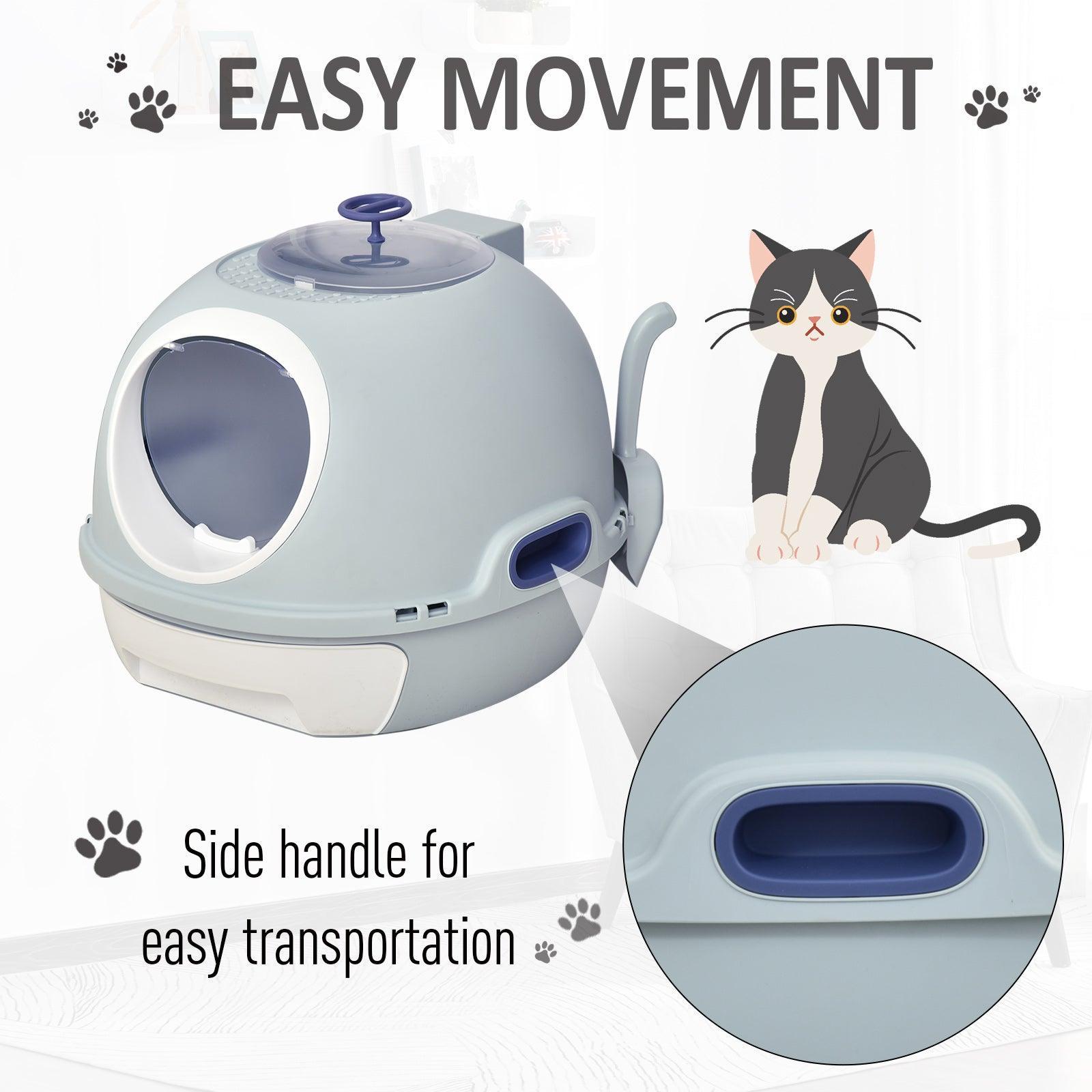 PawHut Easy-Clean Cat Litter Box - ALL4U RETAILER LTD