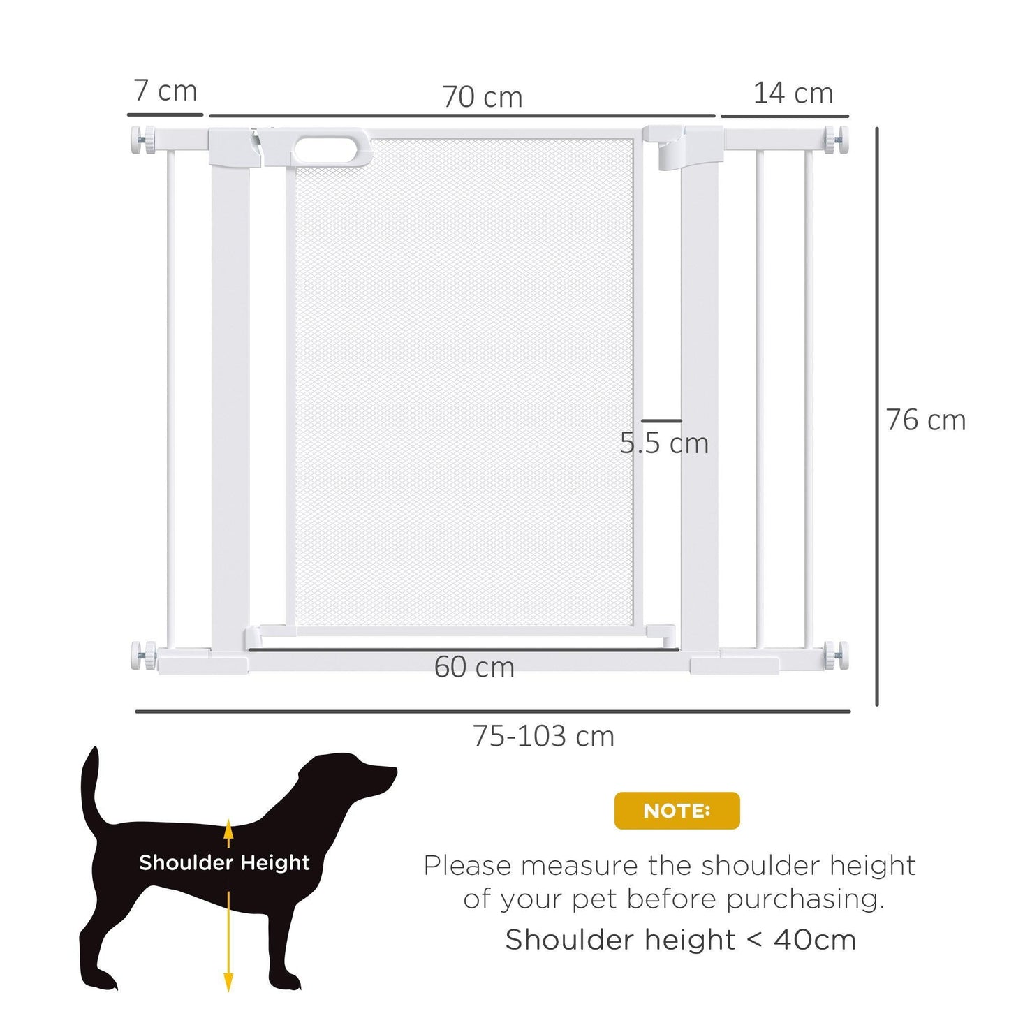 PawHut Easy Fit Dog Gate for Stairs and Doors - ALL4U RETAILER LTD