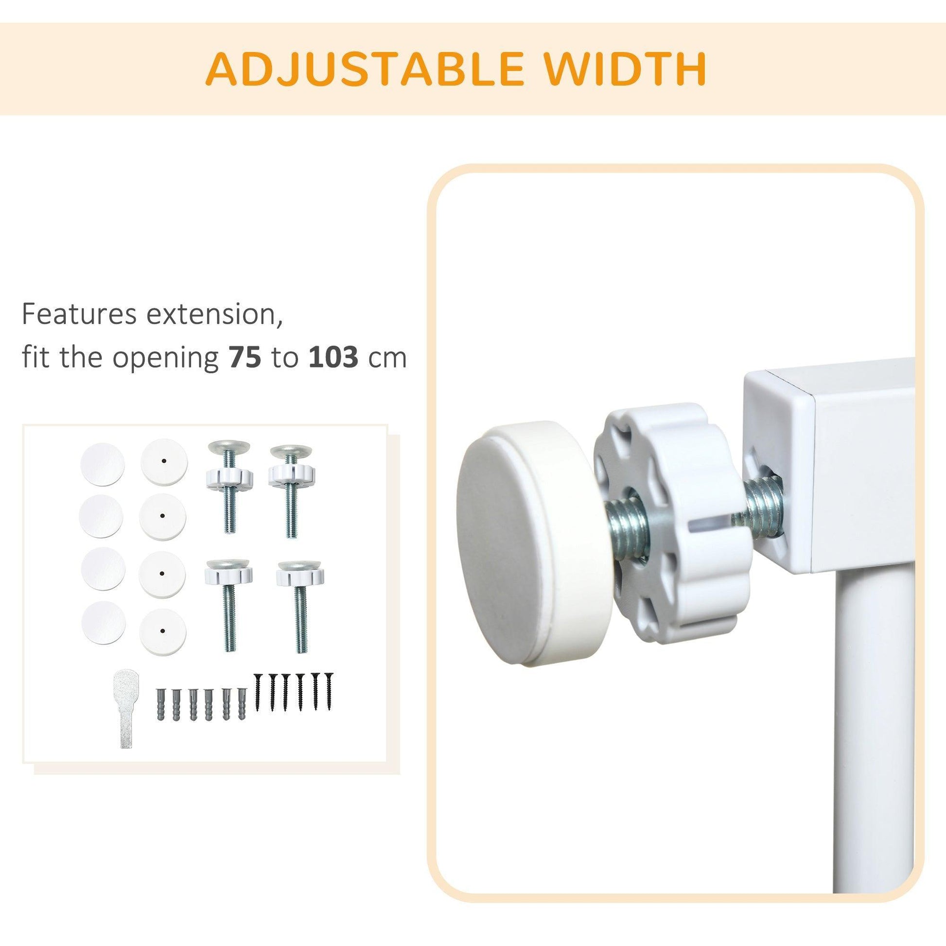 PawHut Easy Fit Dog Gate for Stairs and Doors - ALL4U RETAILER LTD