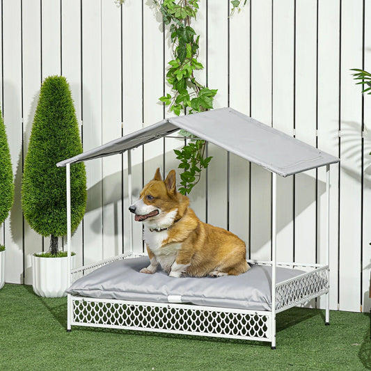 PawHut Elevated Dog Bed with Canopy - ALL4U RETAILER LTD