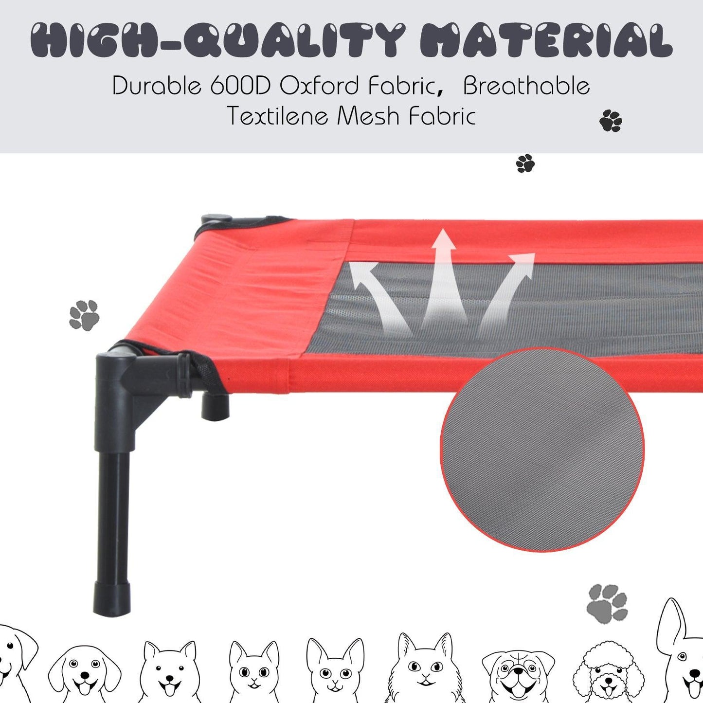 PawHut Elevated Pet Bed - Portable Camping Bed - ALL4U RETAILER LTD