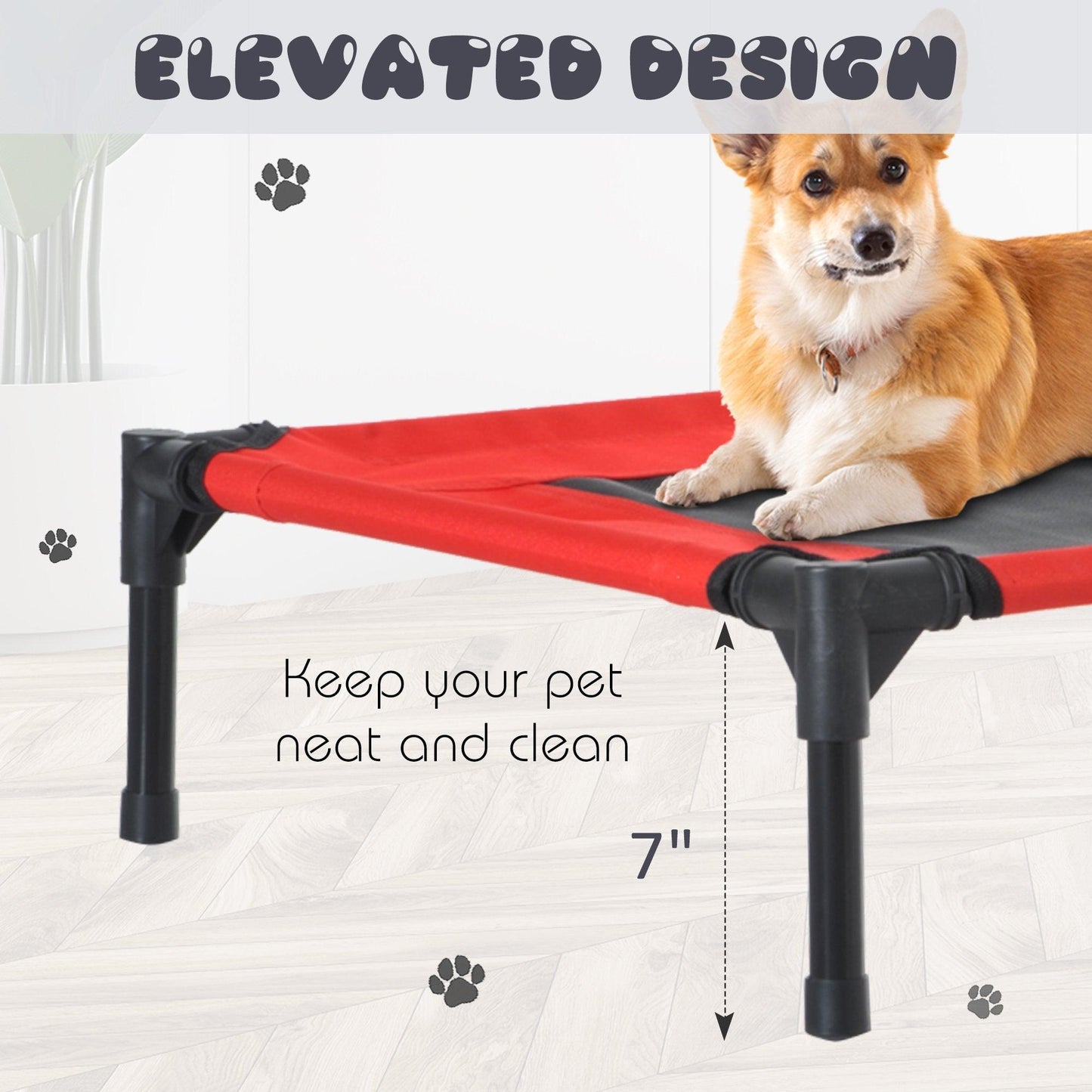 PawHut Elevated Pet Bed - Portable Camping Bed - ALL4U RETAILER LTD