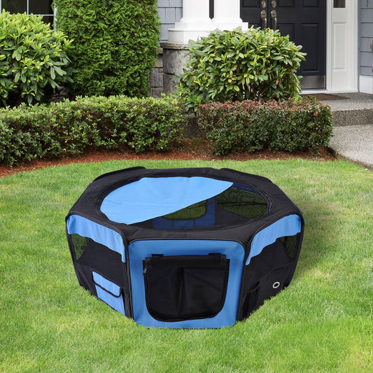 PawHut Fabric Playpen for Outdoor Use in Blue - ALL4U RETAILER LTD