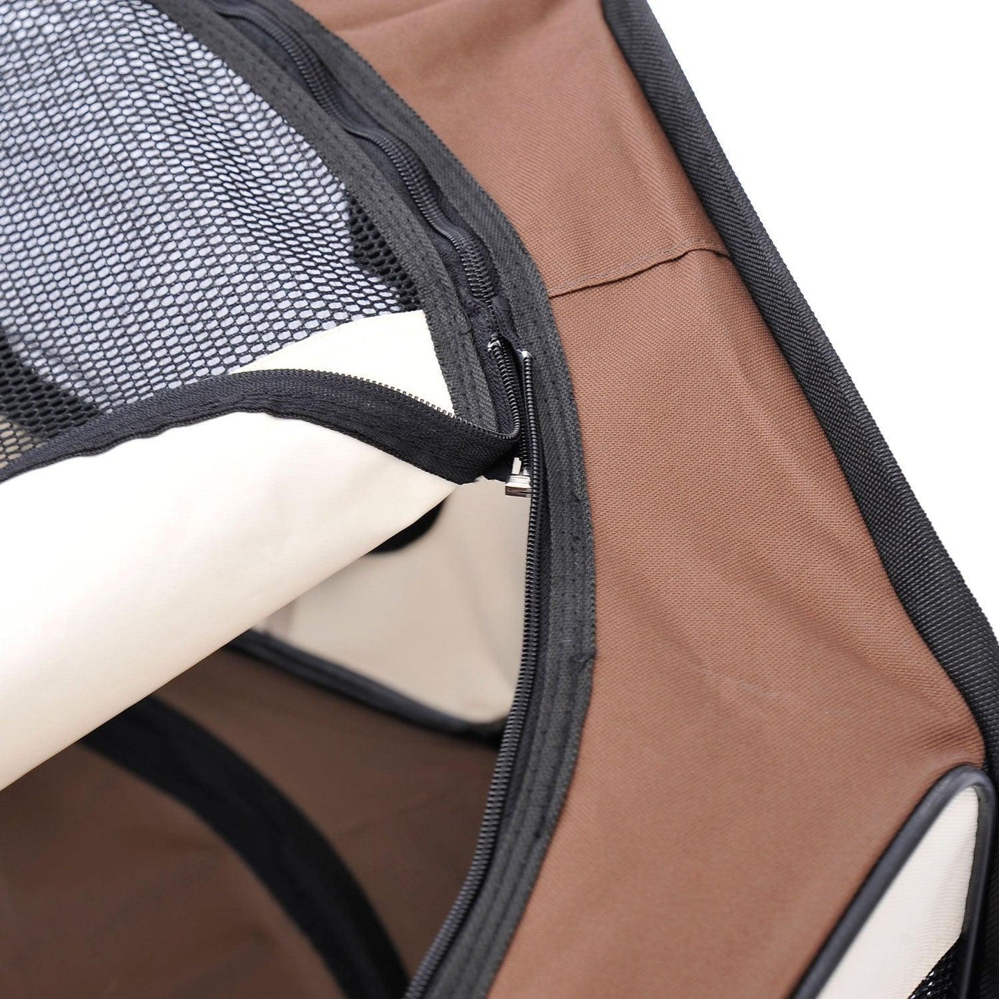 PawHut Fabric Playpen in Brown and Cream - ALL4U RETAILER LTD