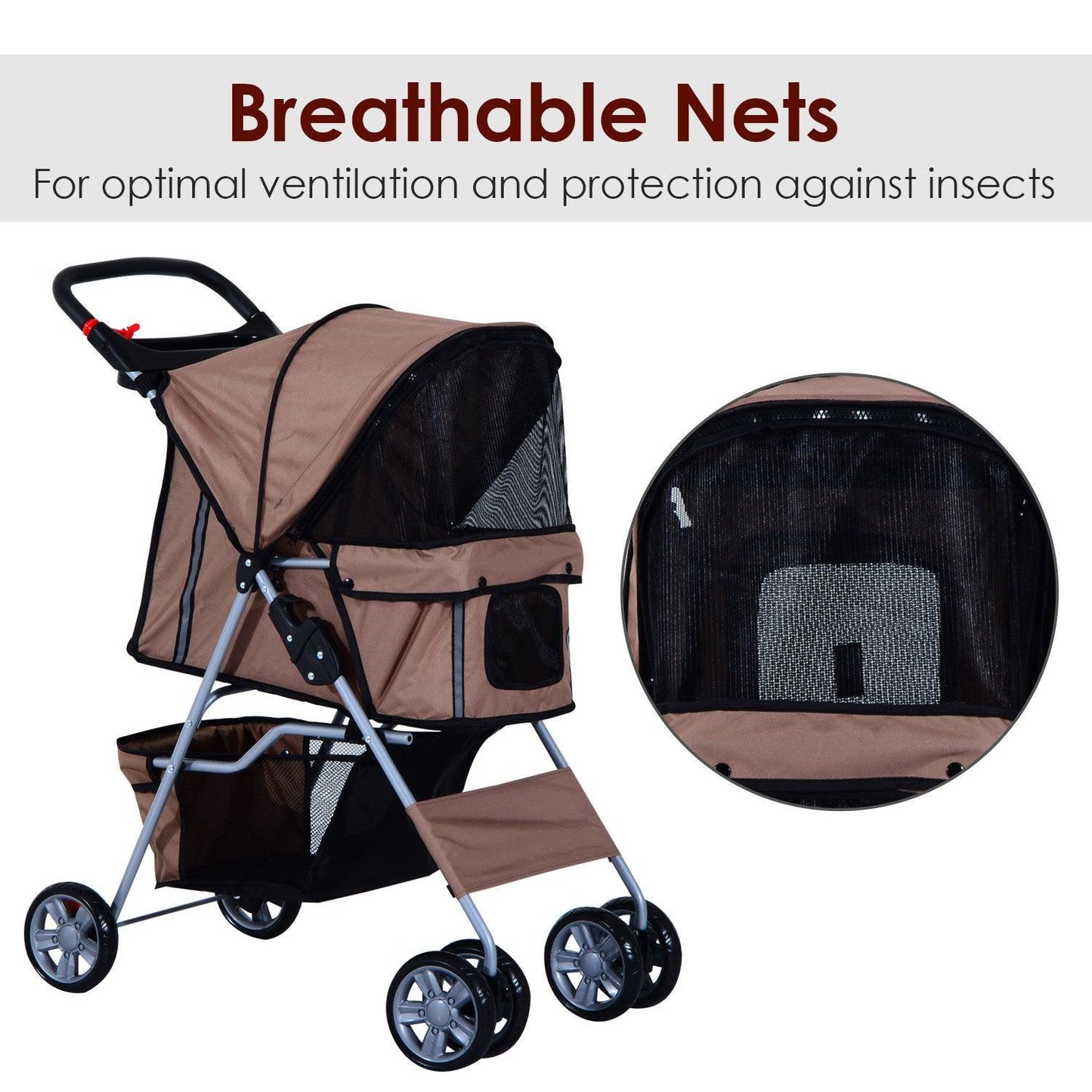 PawHut Foldable Dog Pram with Storage - ALL4U RETAILER LTD