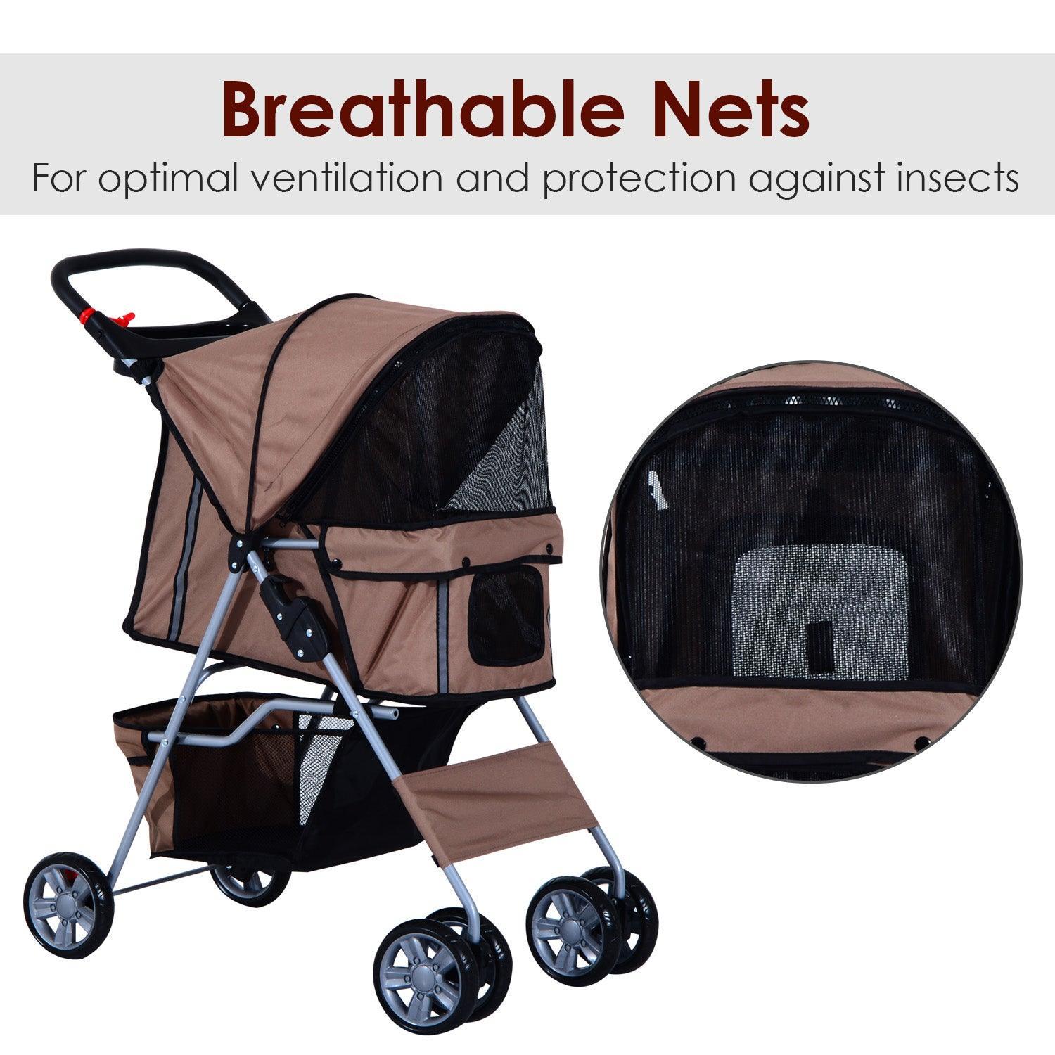 PawHut Foldable Dog Pram with Storage - ALL4U RETAILER LTD