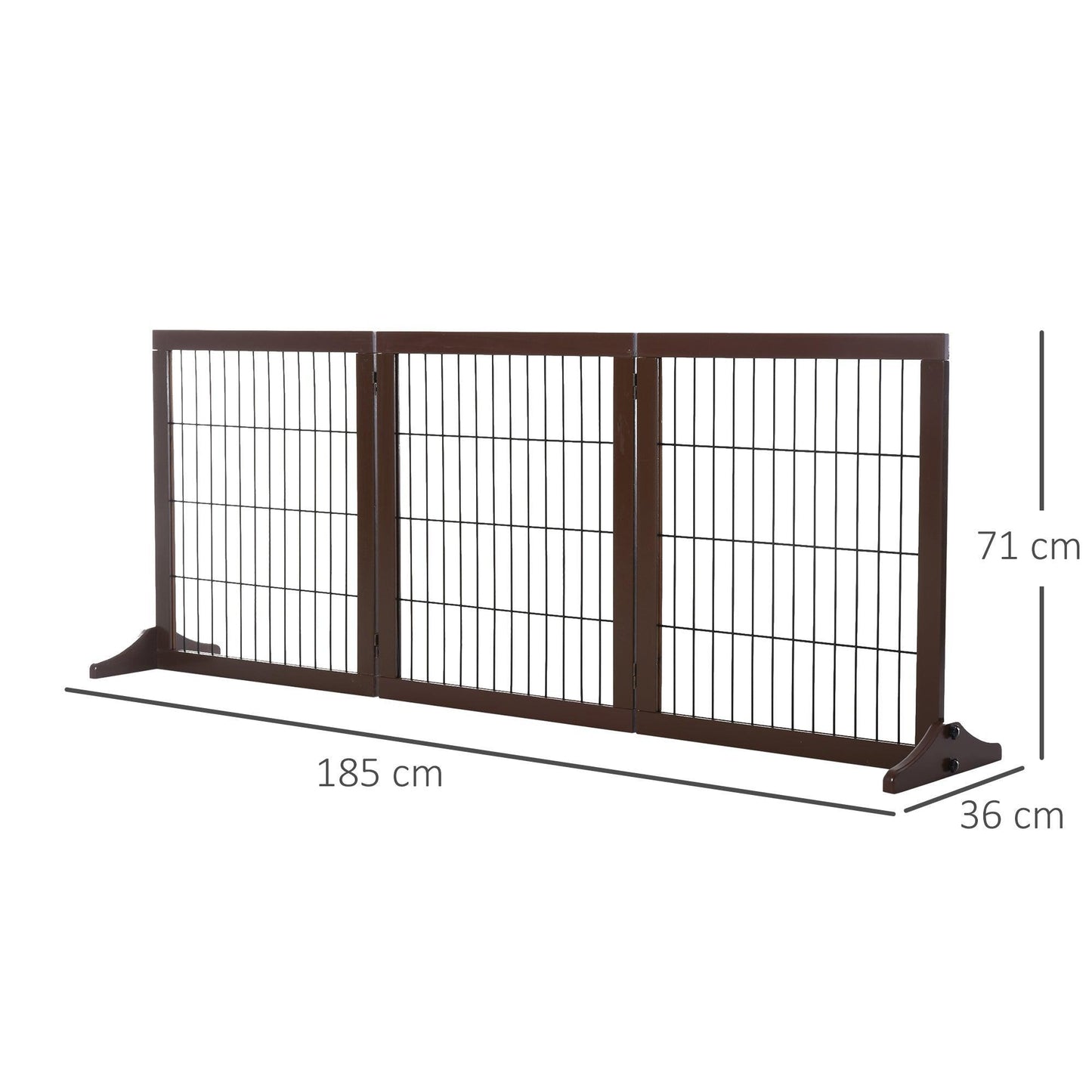 PawHut Foldable Indoor Pet Gate - Pine Frame - ALL4U RETAILER LTD