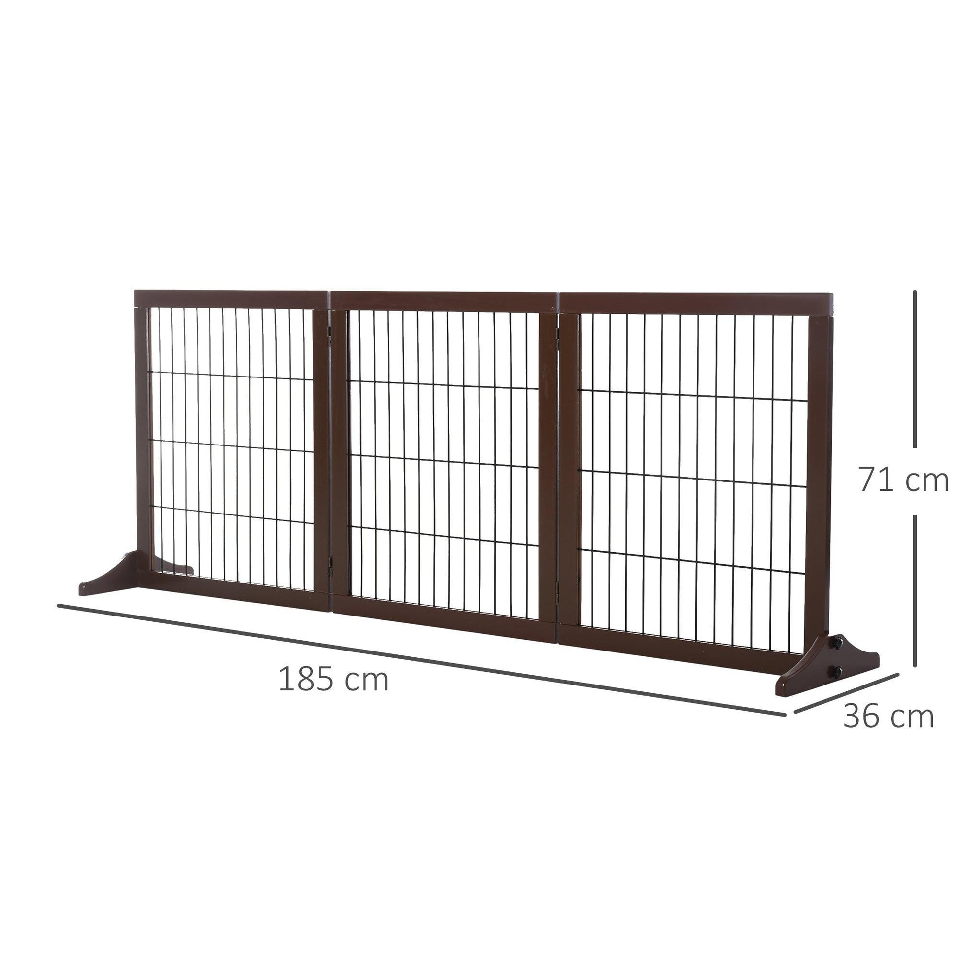 PawHut Foldable Indoor Pet Gate - Pine Frame - ALL4U RETAILER LTD