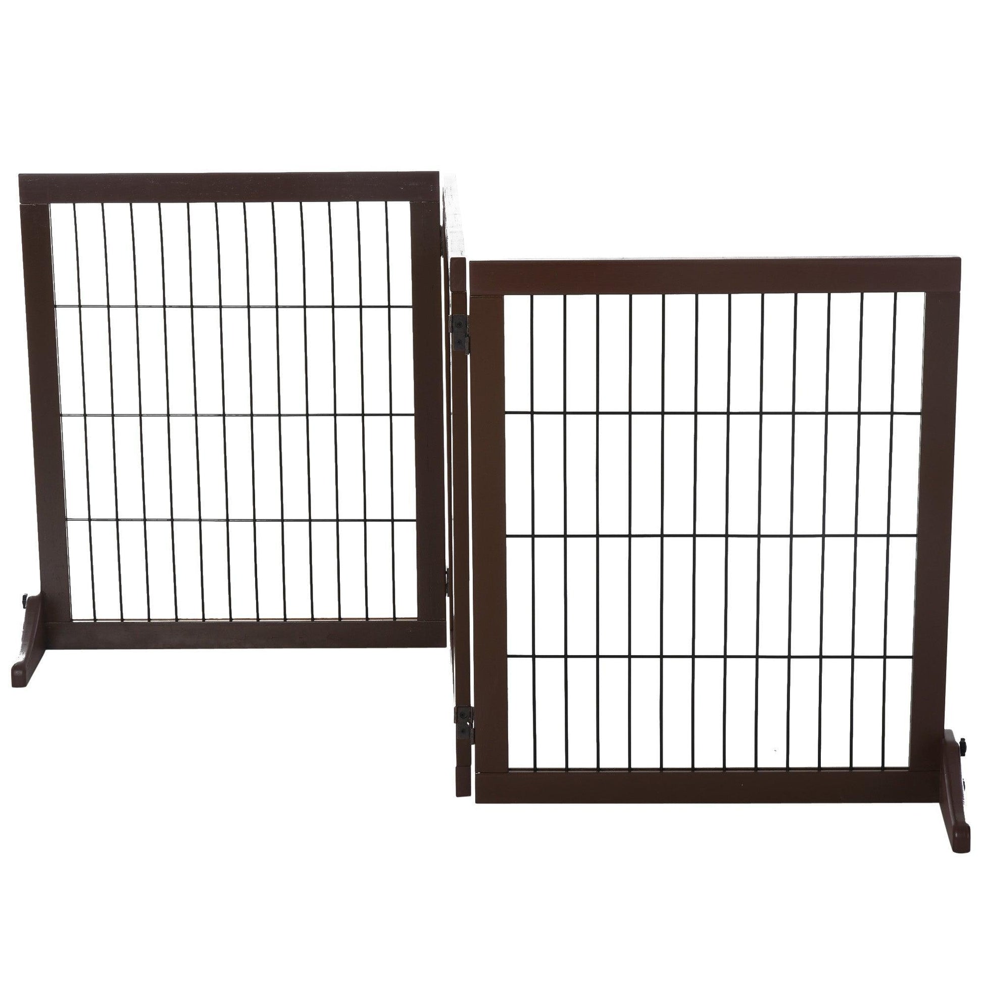 PawHut Foldable Indoor Pet Gate - Pine Frame - ALL4U RETAILER LTD