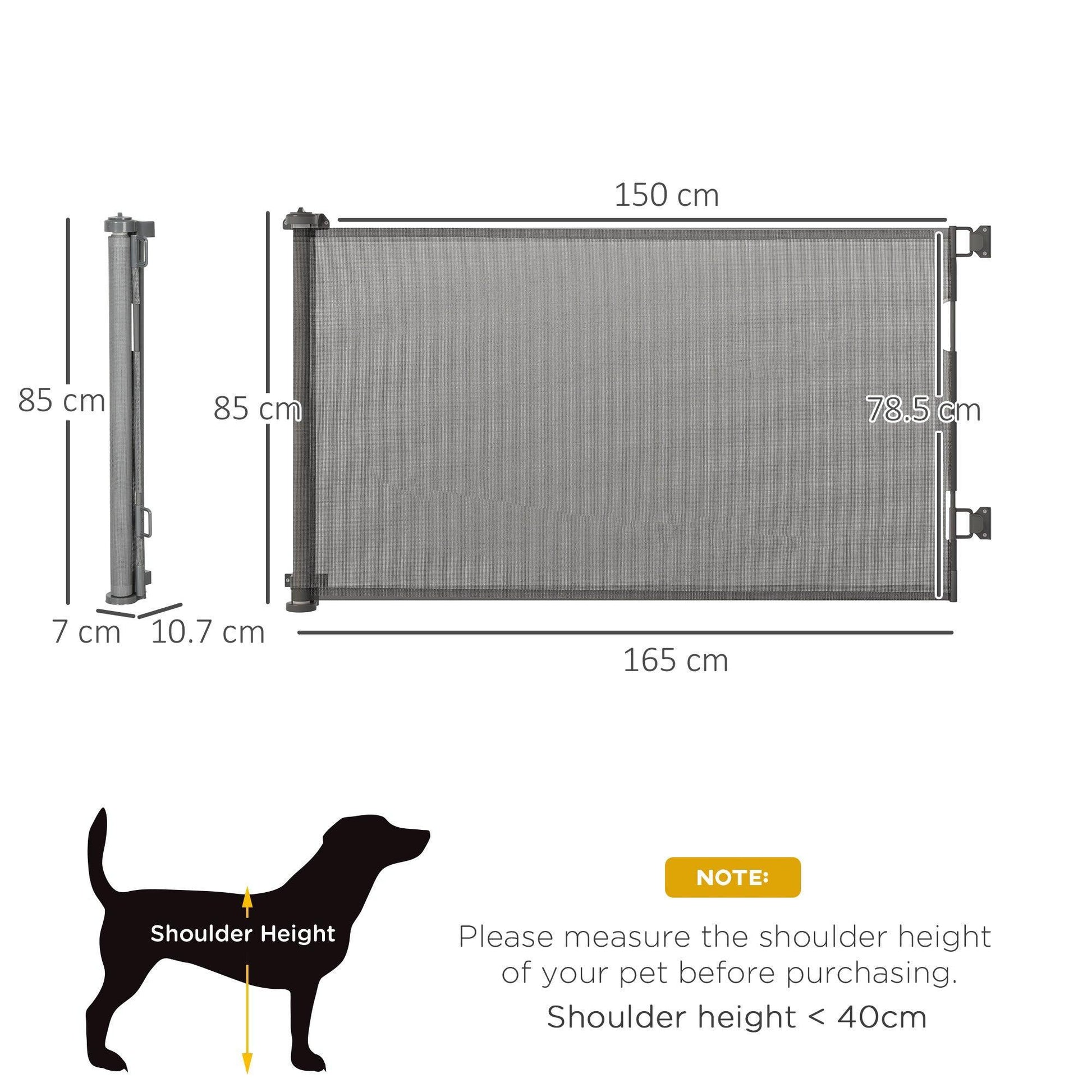 PawHut Foldable Pet Gate - Grey for Stairs, Doors, Corridors - ALL4U RETAILER LTD