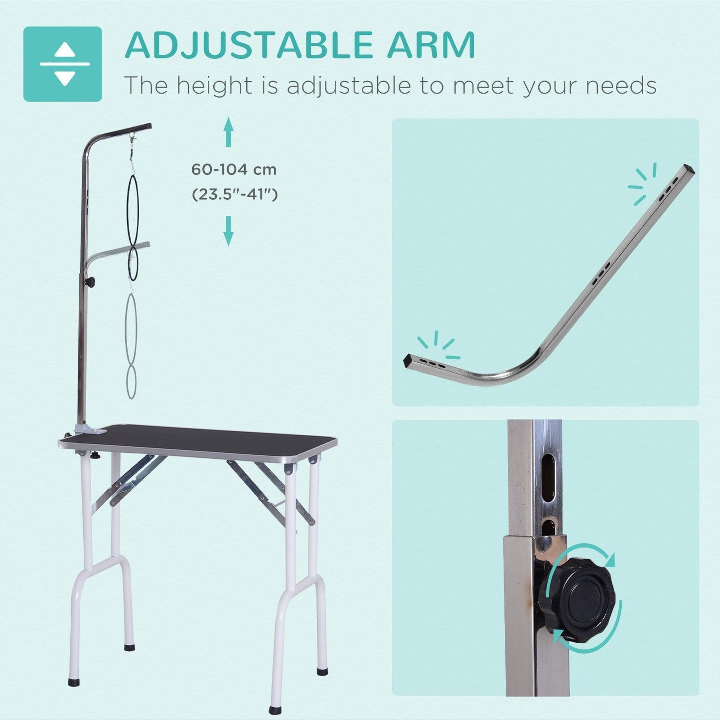 PawHut Foldable Pet Grooming Table - Ideal for Small Dogs - ALL4U RETAILER LTD