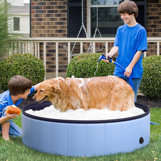 PawHut Foldable Pet Pool - 120cm Blue - ALL4U RETAILER LTD