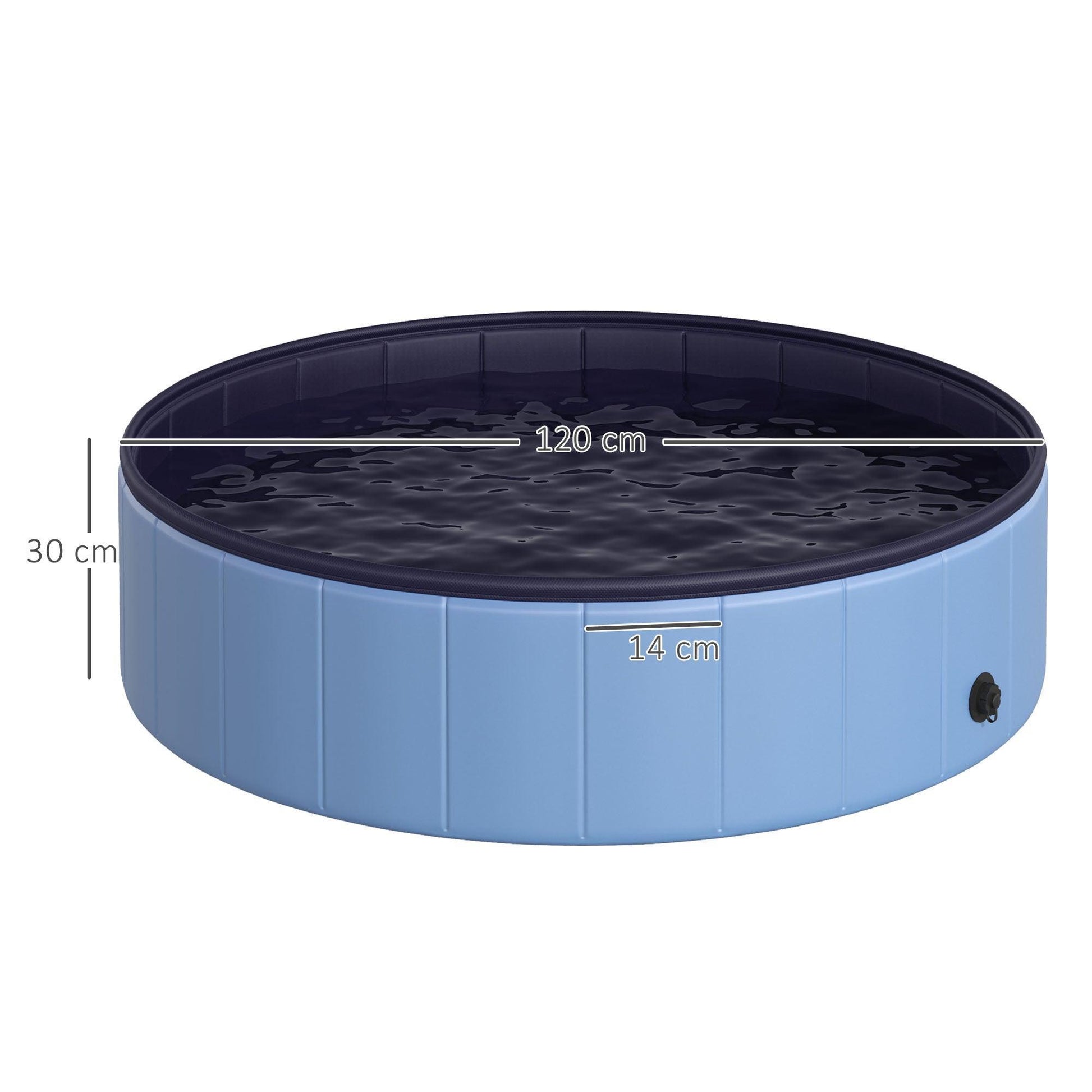 PawHut Foldable Pet Pool - 120cm Blue - ALL4U RETAILER LTD