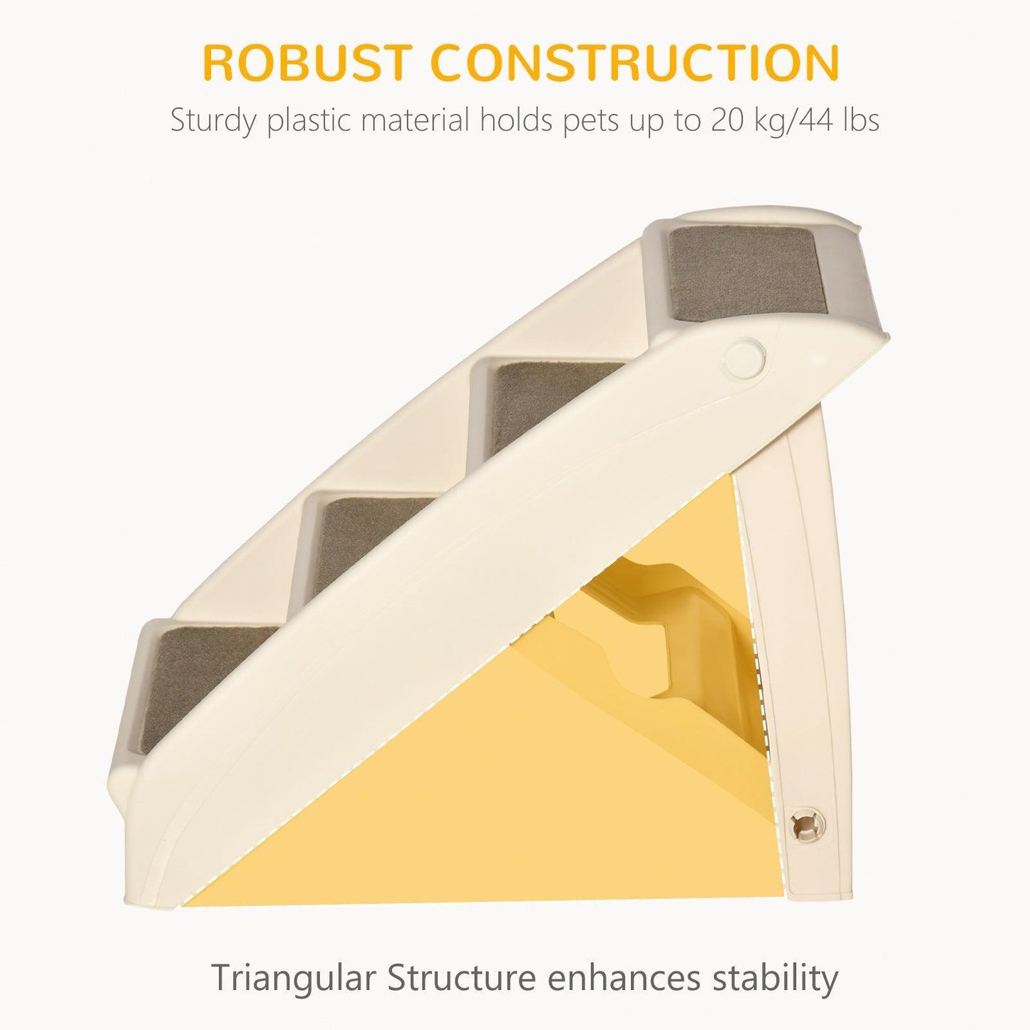 PawHut Foldable Pet Stairs for Cats & Small Dogs - 4 Steps - ALL4U RETAILER LTD