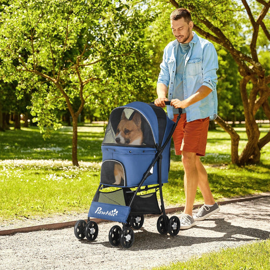 PawHut Foldable Pet Stroller: Convenient & Spacious - ALL4U RETAILER LTD