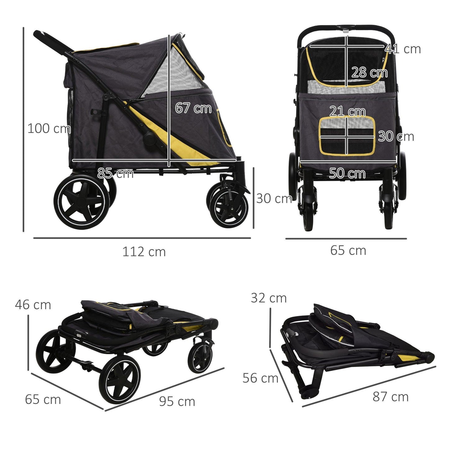 PawHut Foldable Pet Stroller: Easy & Convenient - ALL4U RETAILER LTD