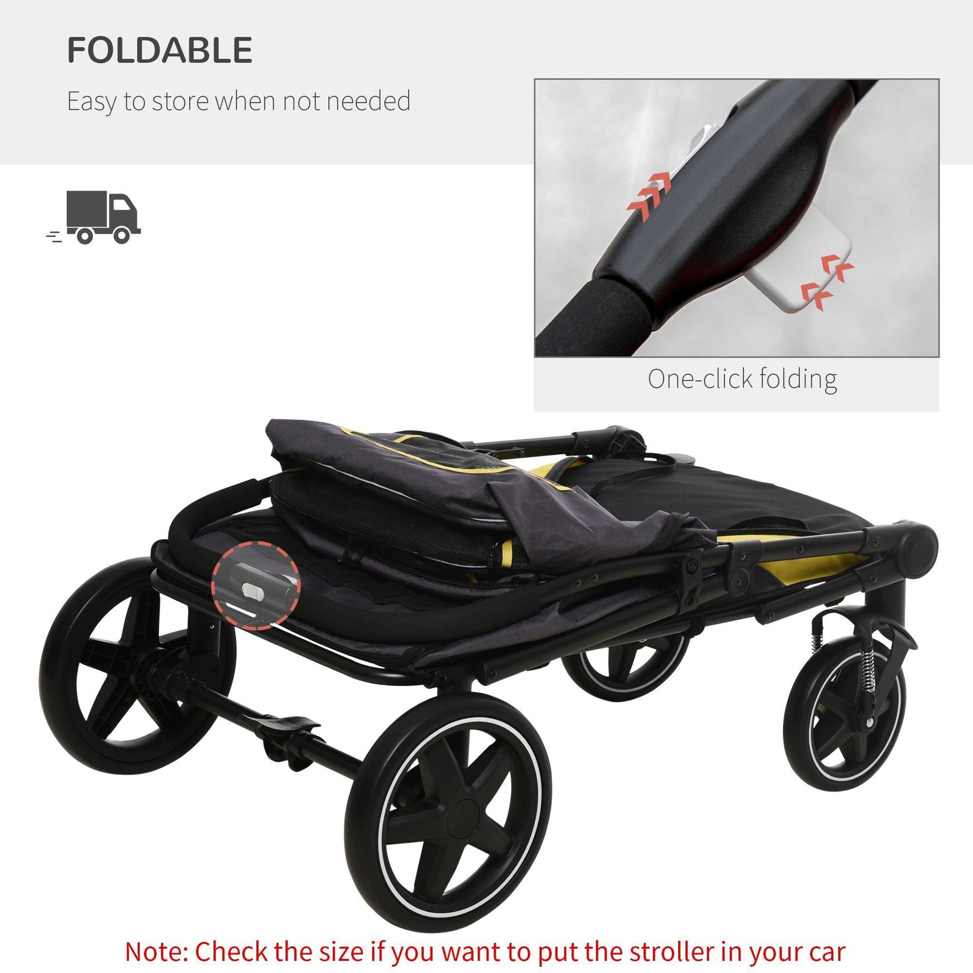 PawHut Foldable Pet Stroller: Easy & Convenient - ALL4U RETAILER LTD