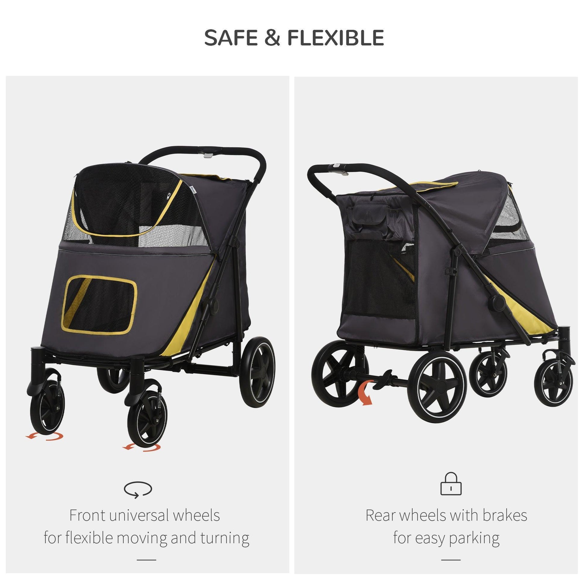 PawHut Foldable Pet Stroller: Easy & Convenient - ALL4U RETAILER LTD