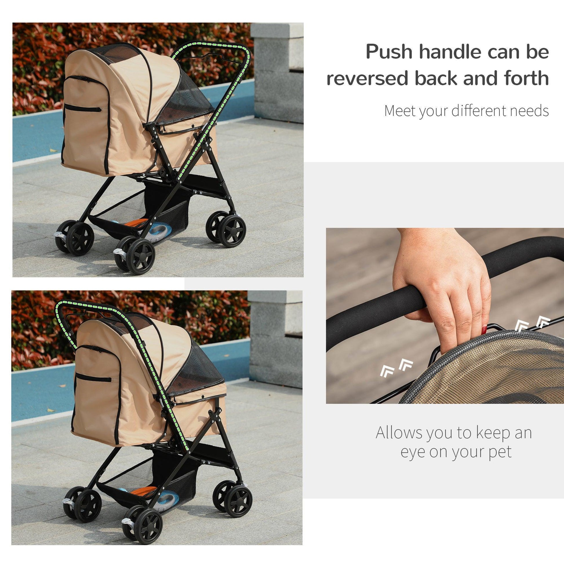 PawHut Foldable Pet Stroller: Easy Travel for Dogs & Cats - ALL4U RETAILER LTD