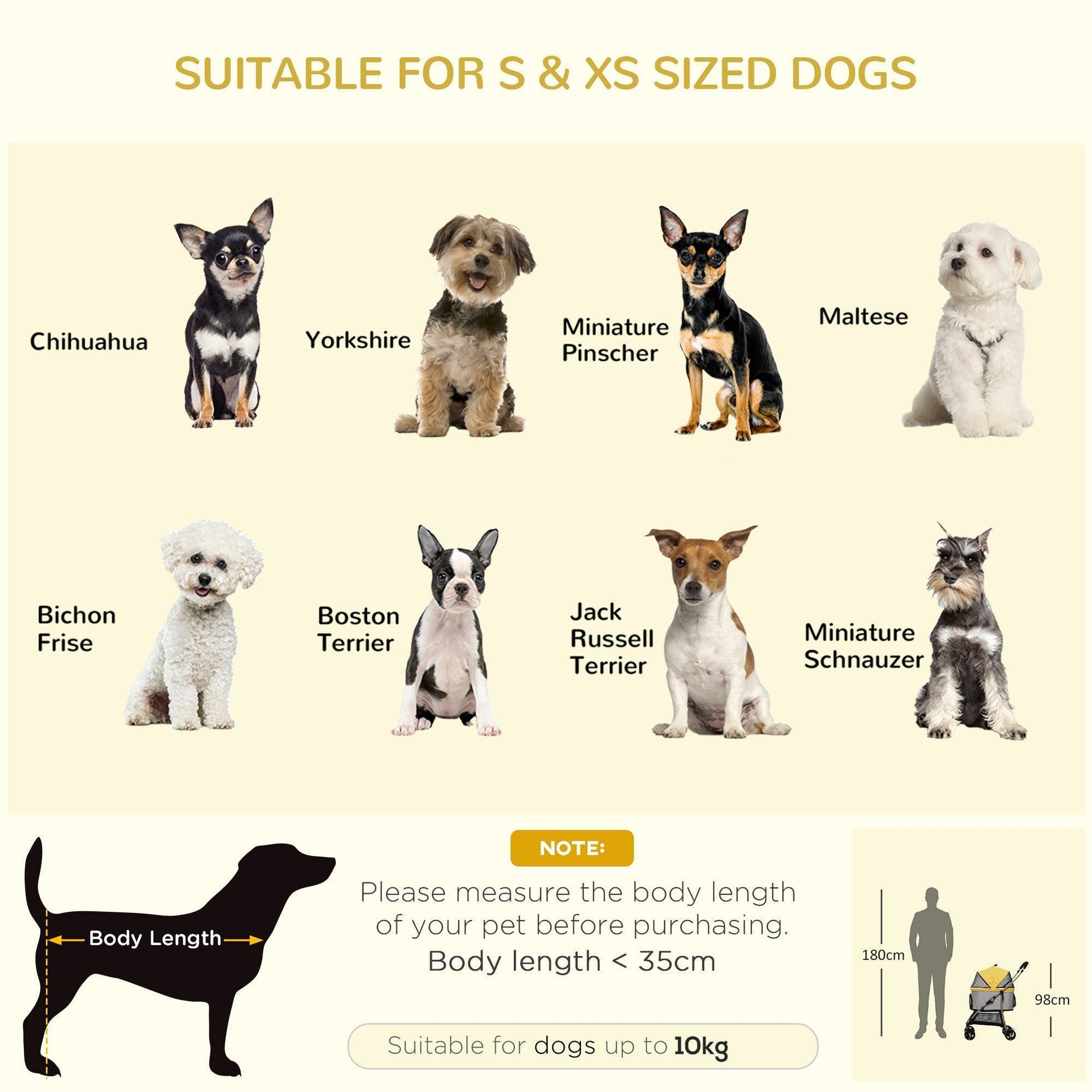 PawHut Foldable Pet Stroller for Small Dogs - ALL4U RETAILER LTD