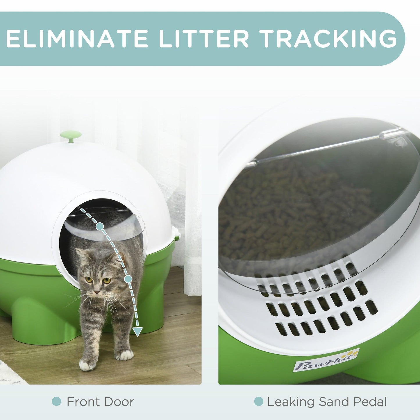 PawHut Green Cat Litter Box - 60x48cm - ALL4U RETAILER LTD