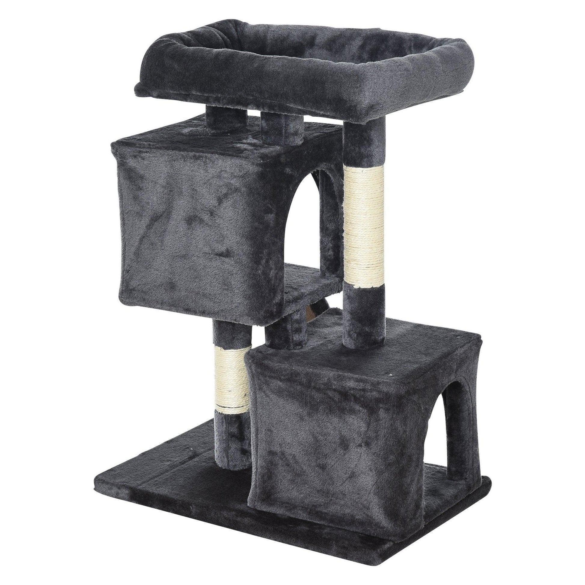 PawHut Grey 3-Tier Cat Tree - Simplistic Joy - ALL4U RETAILER LTD