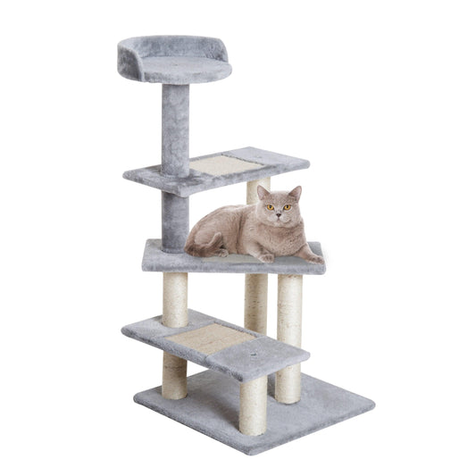 PawHut Grey Cat Tree - Activity Centre - ALL4U RETAILER LTD