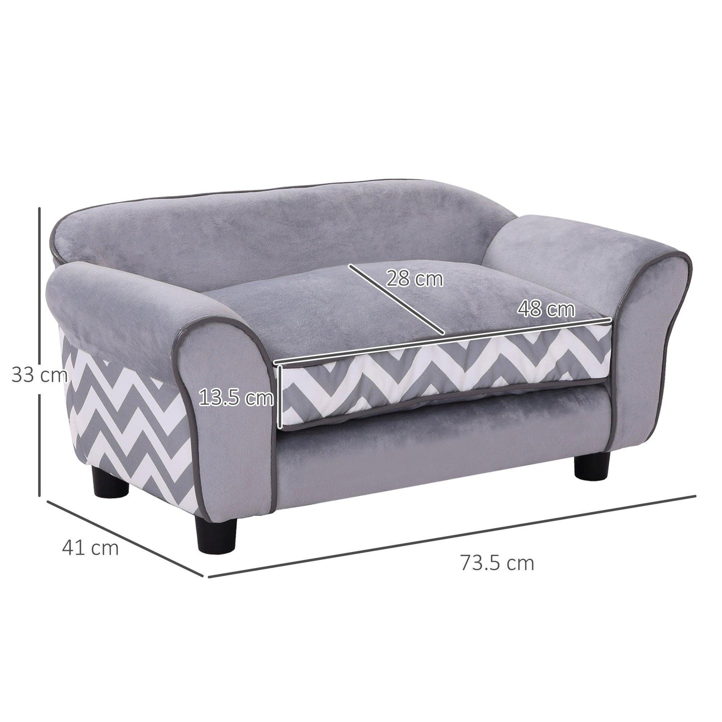 PawHut Grey Dog Sofa Bed for XS-Sized Dogs - ALL4U RETAILER LTD