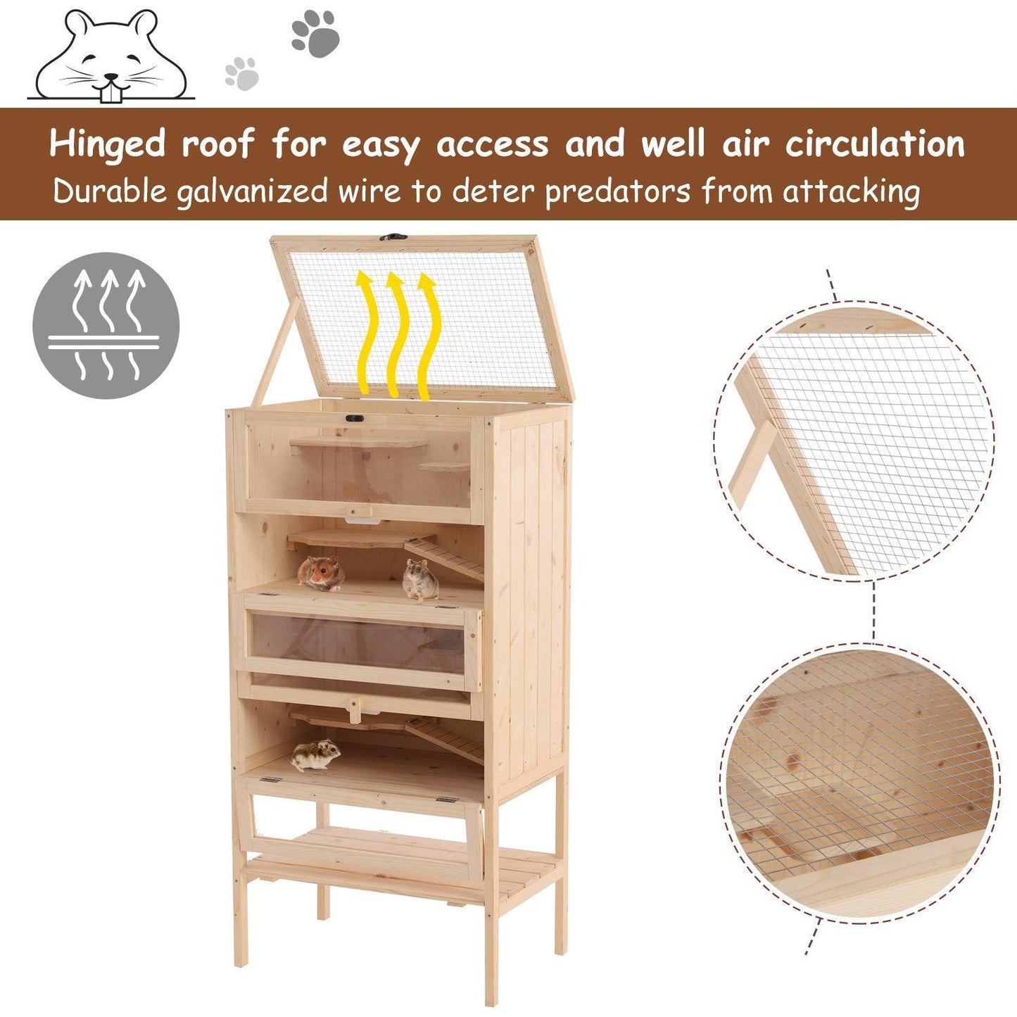 PawHut Hamster Cage - 4 Layers, Easy Clean - ALL4U RETAILER LTD